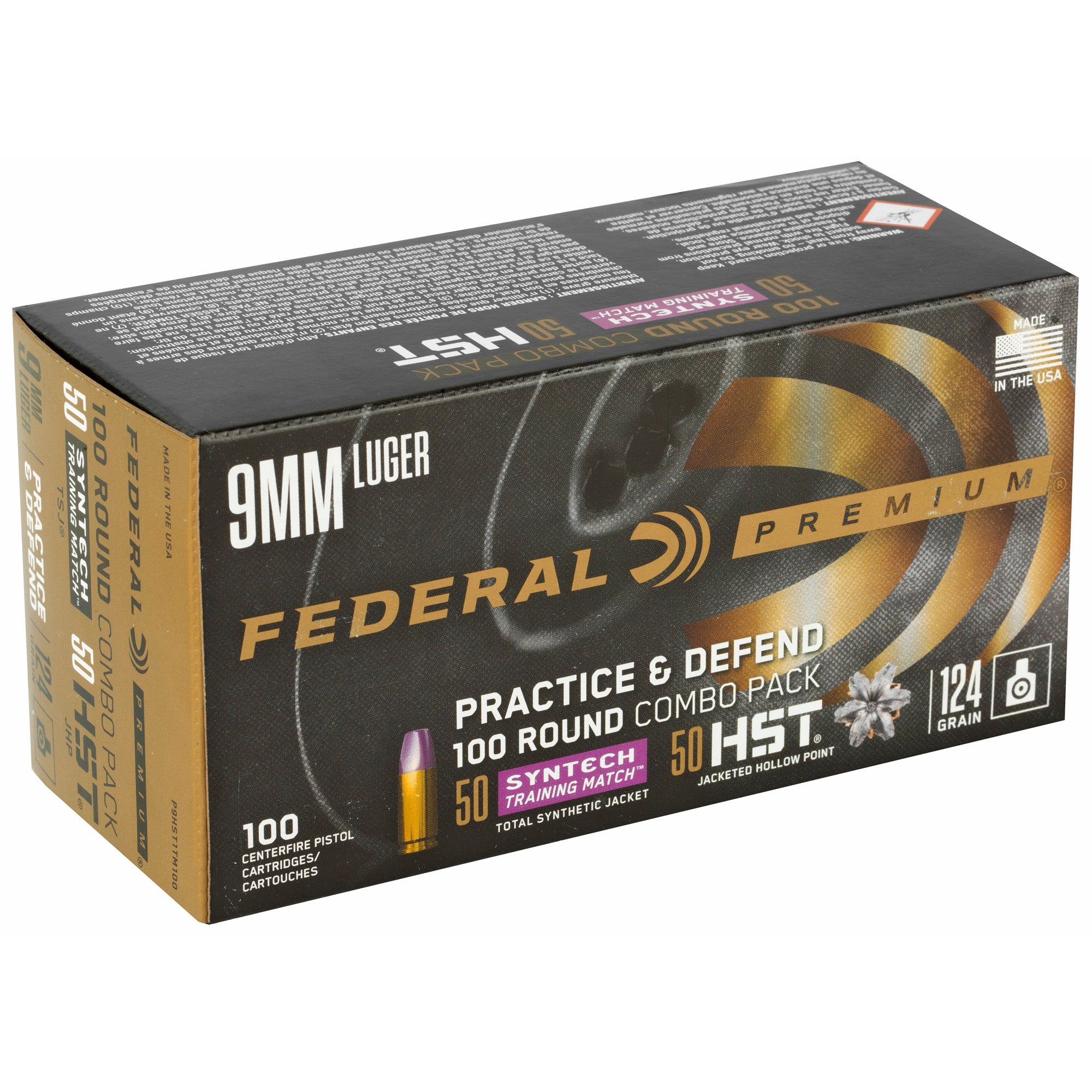 Federal Premium Defense and Practice Pack 9mm 124-Grain Hollow Point Ammunition