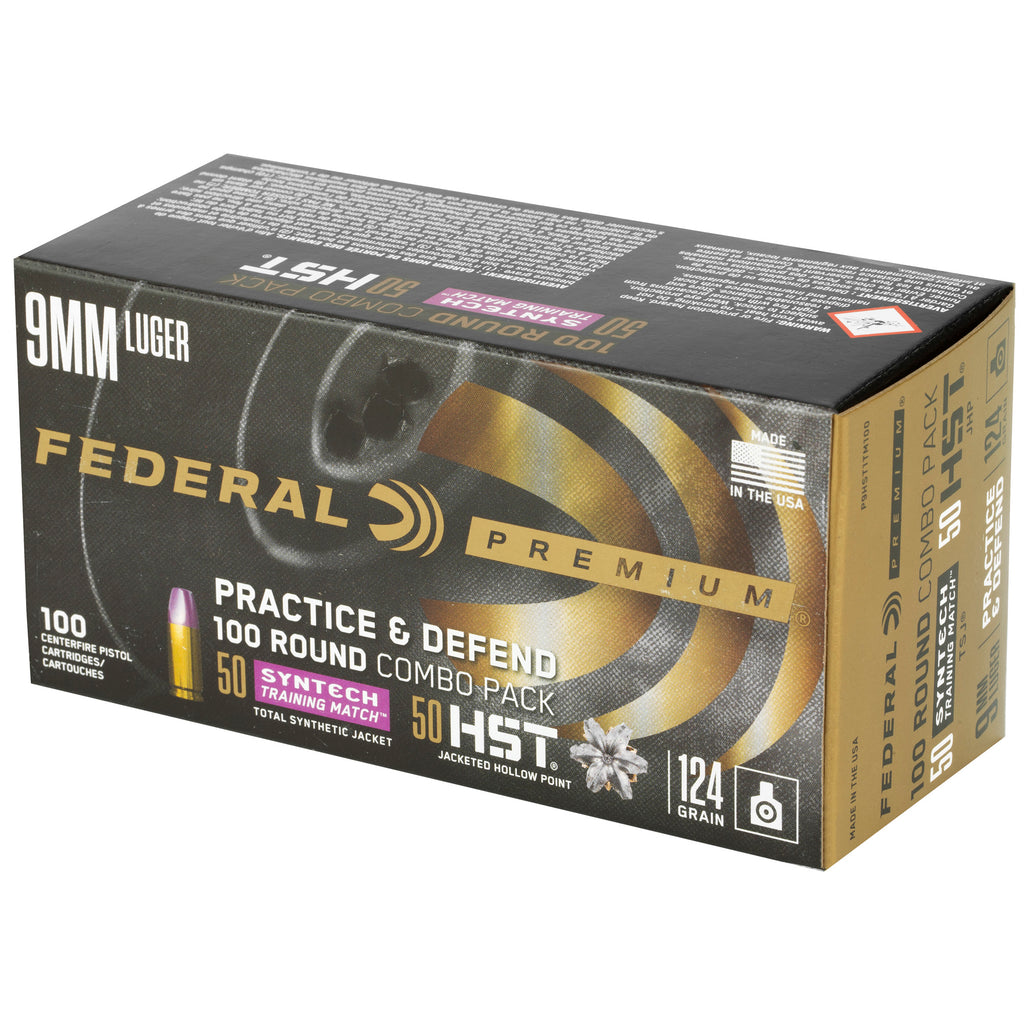 Federal Premium Defense and Practice Pack 9mm 124-Grain Hollow Point Ammunition