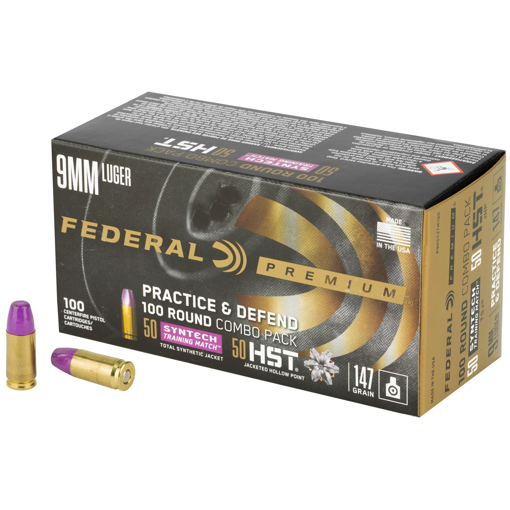 Federal Premium Defense & Practice Pack 9mm Hollow Point 147 Grain - P9HST2TM100