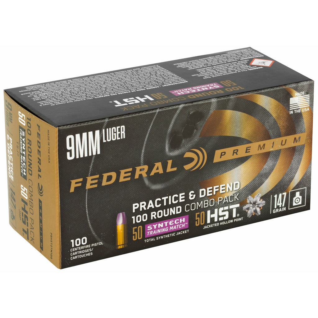 Federal Premium Defense & Practice Pack 9mm Hollow Point 147 Grain - P9HST2TM100
