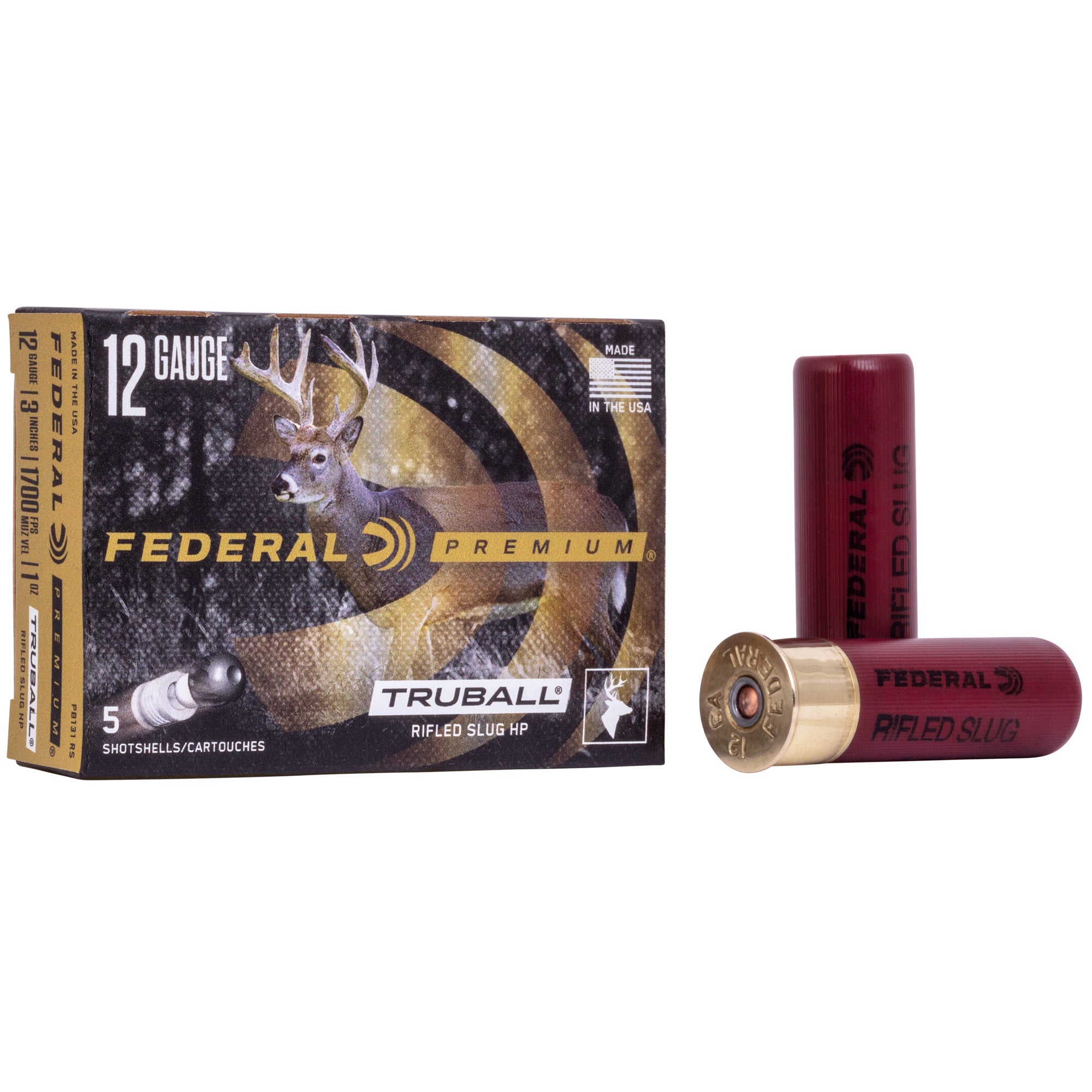 Federal Premium Prairie Storm 12 Gauge 3-Inch TruBall Slug – 1 oz, Box of 5
