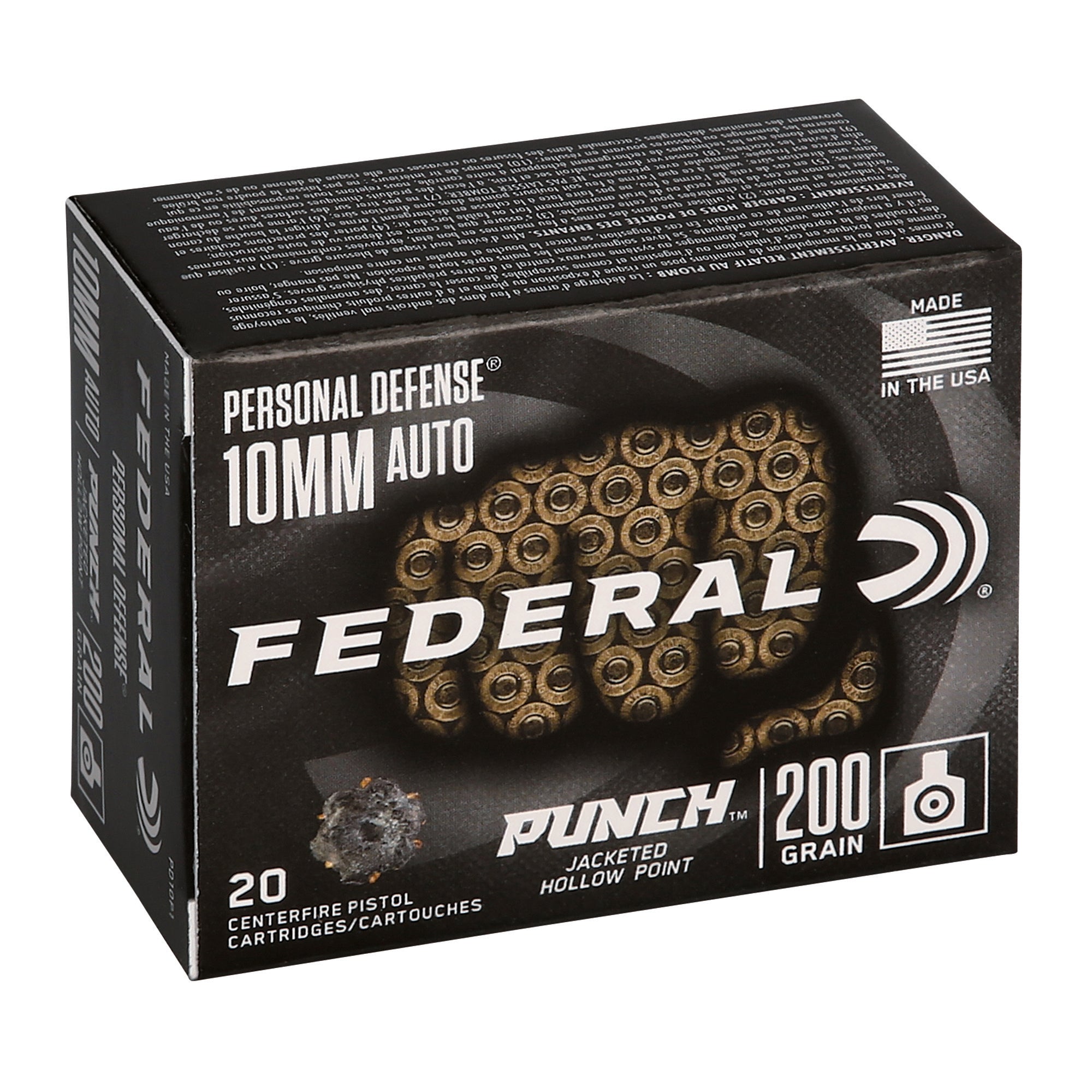 Federal Premium Hydra-Shok 10mm 200 Grain Hollow Point Handload Components (Part No. PD10P1)