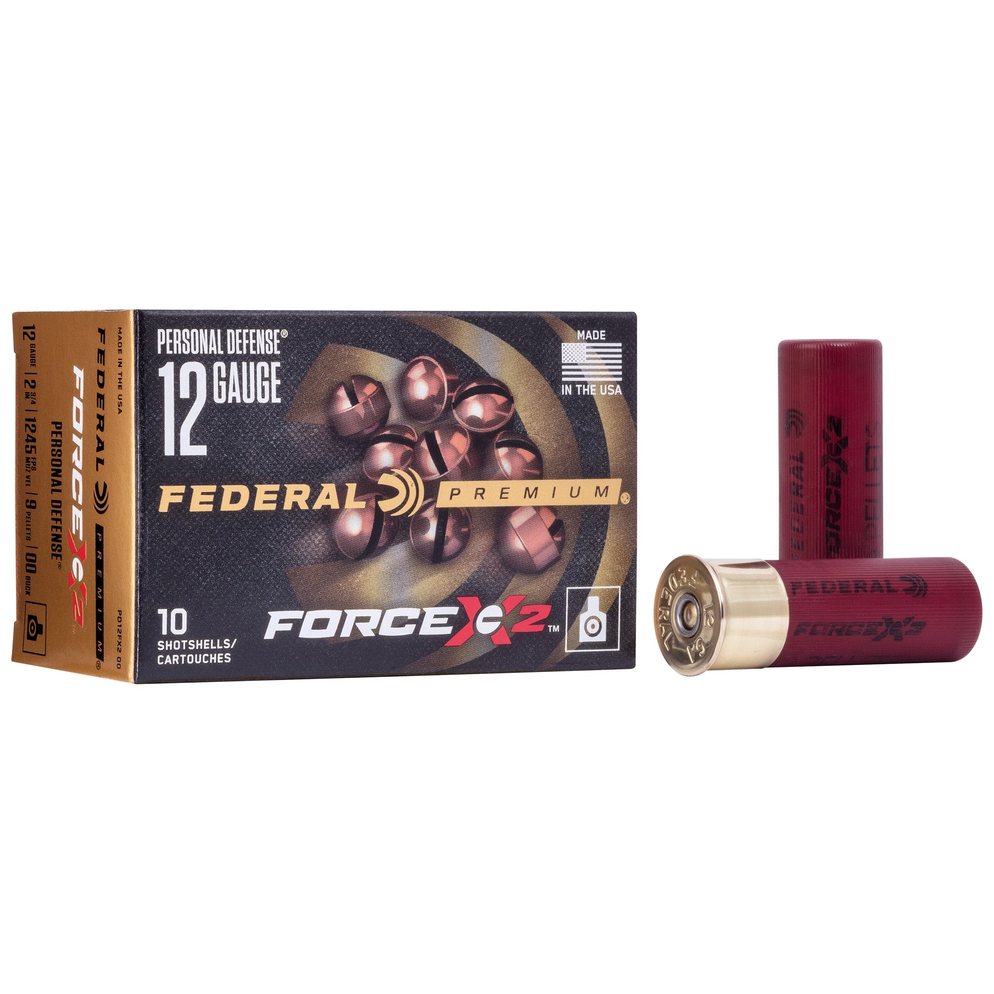 Federal Premium Force X2 12 Gauge Buckshot - 9 Pellets of 00 Buck
