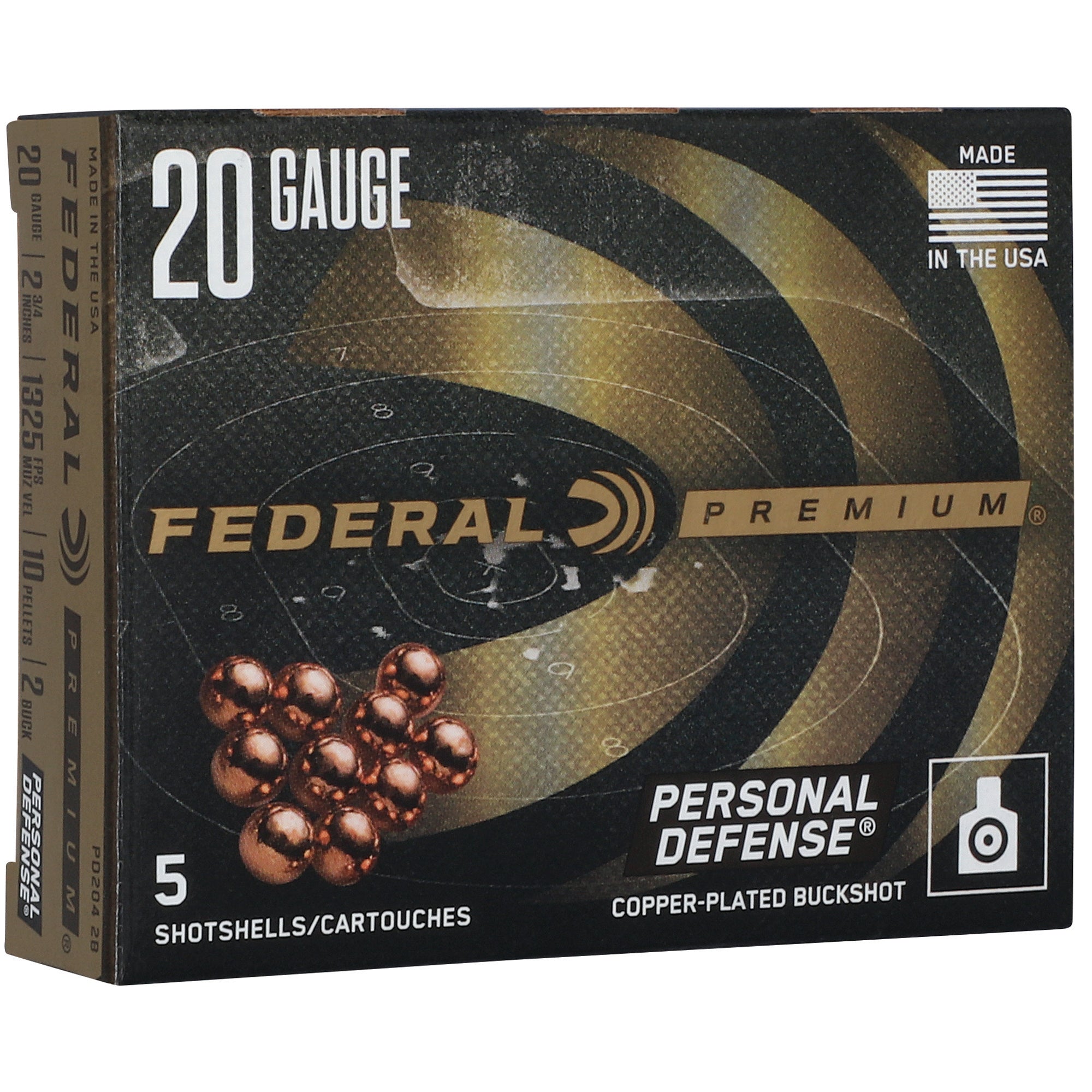 Federal Personal Defense 20 Gauge 2.75-inch 2 Buckshot with FliteControl Wad System (Part Number: PD204 2B)