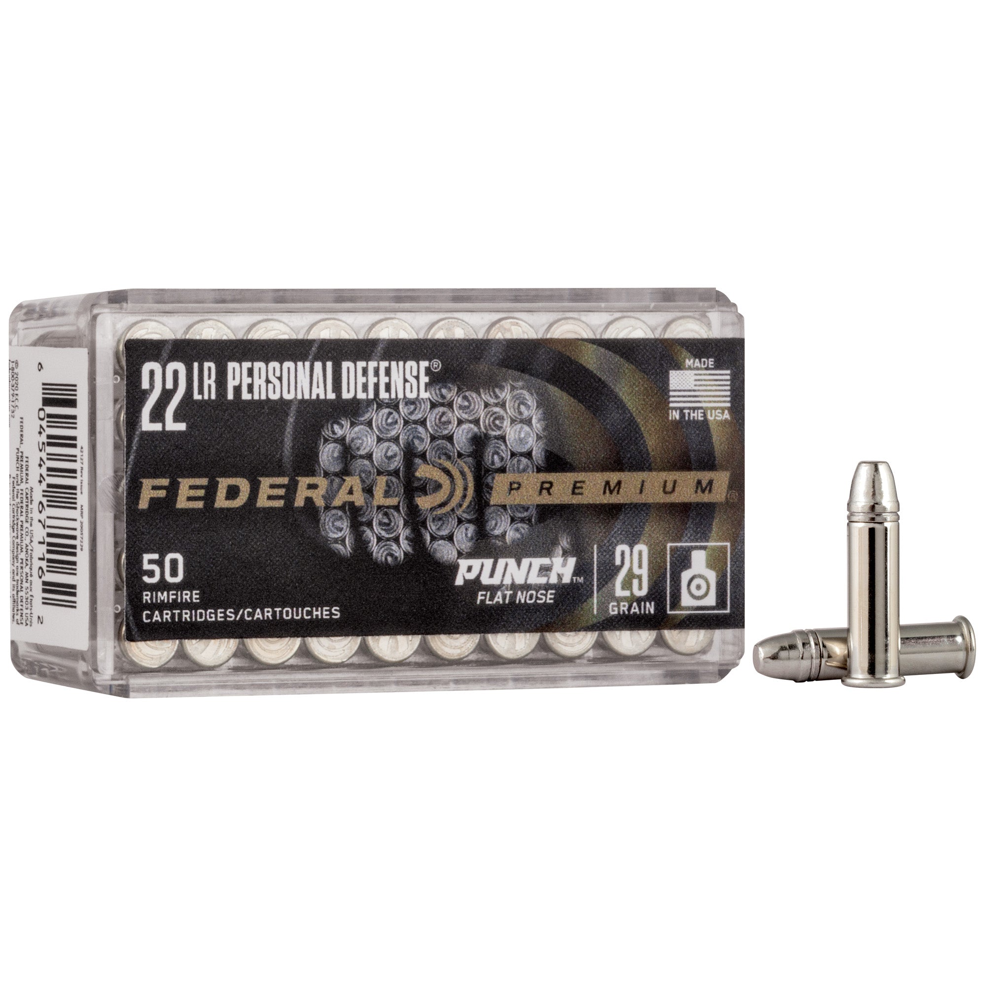 Federal Premium Punch .22 LR 29-Grain Flat Nose Ammunition (50 Rounds per Box)