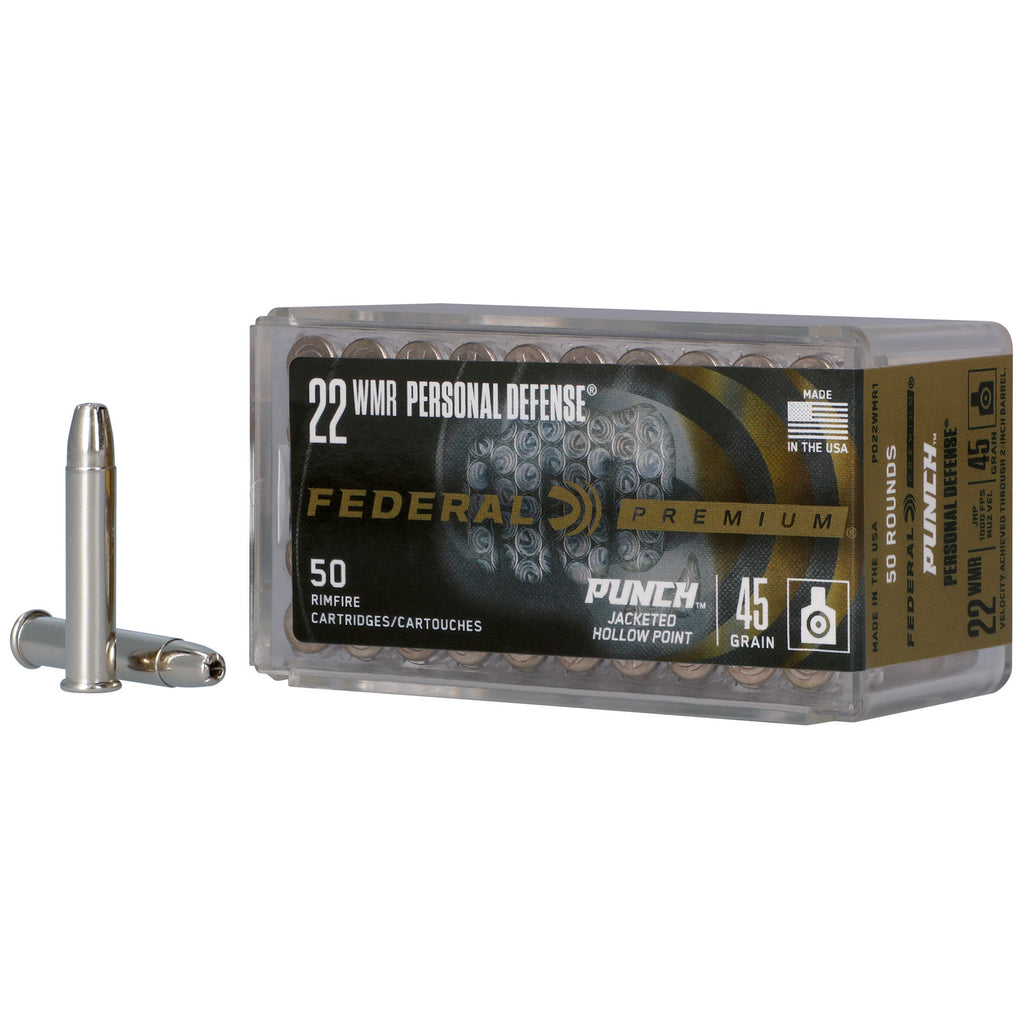 Federal Punch .22 WMR 45 Grain Hollow Point Ammunition - 50 Rounds per Box