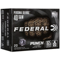 Federal Premium Punch .40 S&W 165 Grain Jacketed Hollow Point Ammunition - 20 Rounds per Box