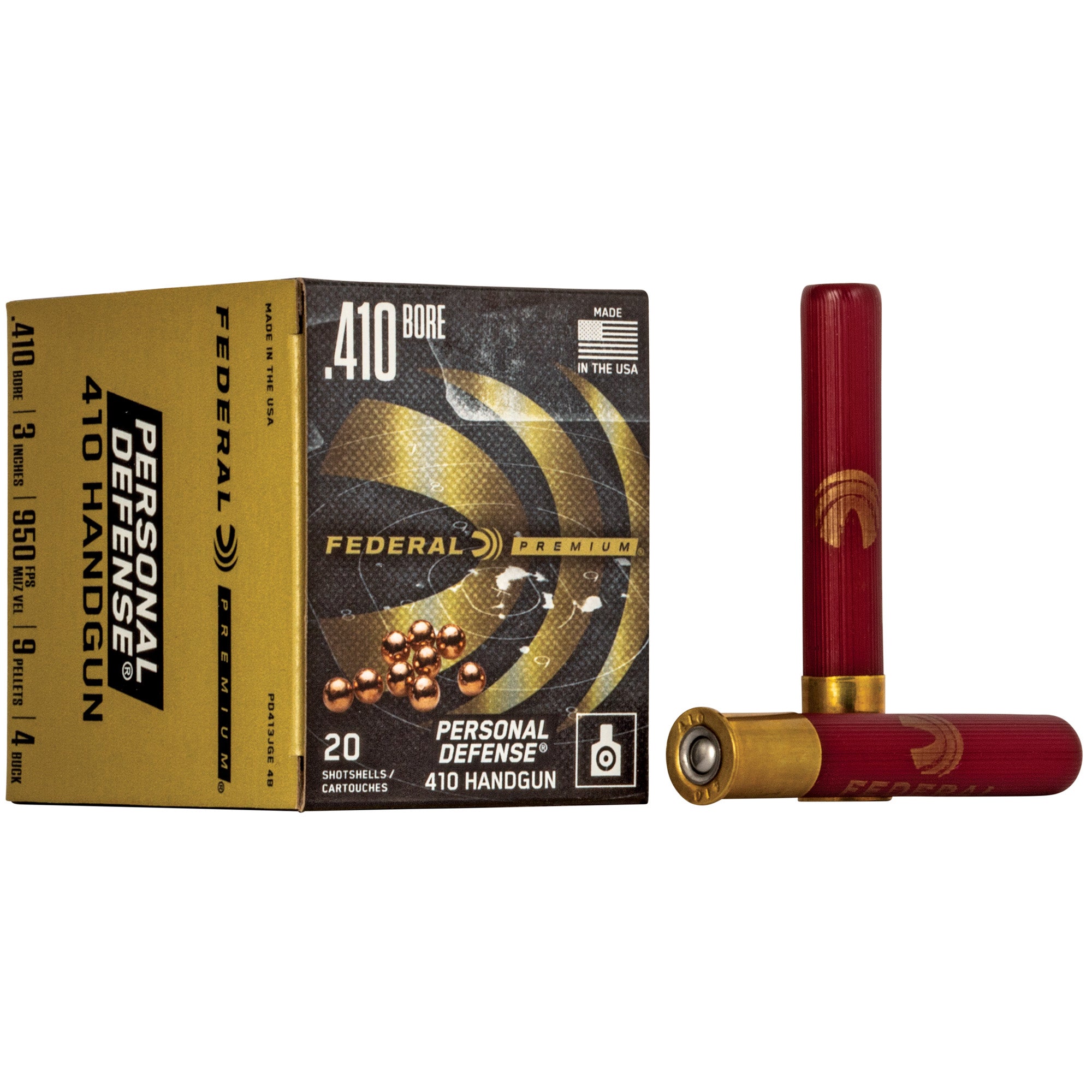 Federal Premium .410 Bore 3-Inch 4 Buckshot Shotshells, 20 Rounds per Box