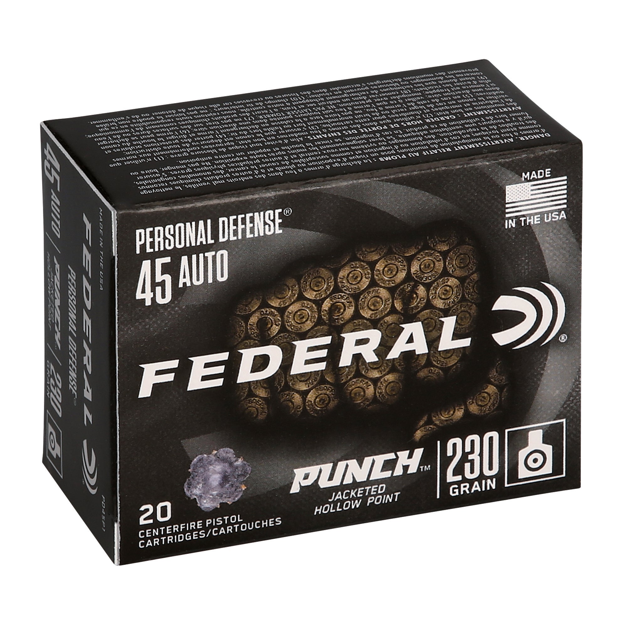 Federal Premium Punch .45 ACP 230-Grain Hollow Point Ammunition (20 Rounds per Box)