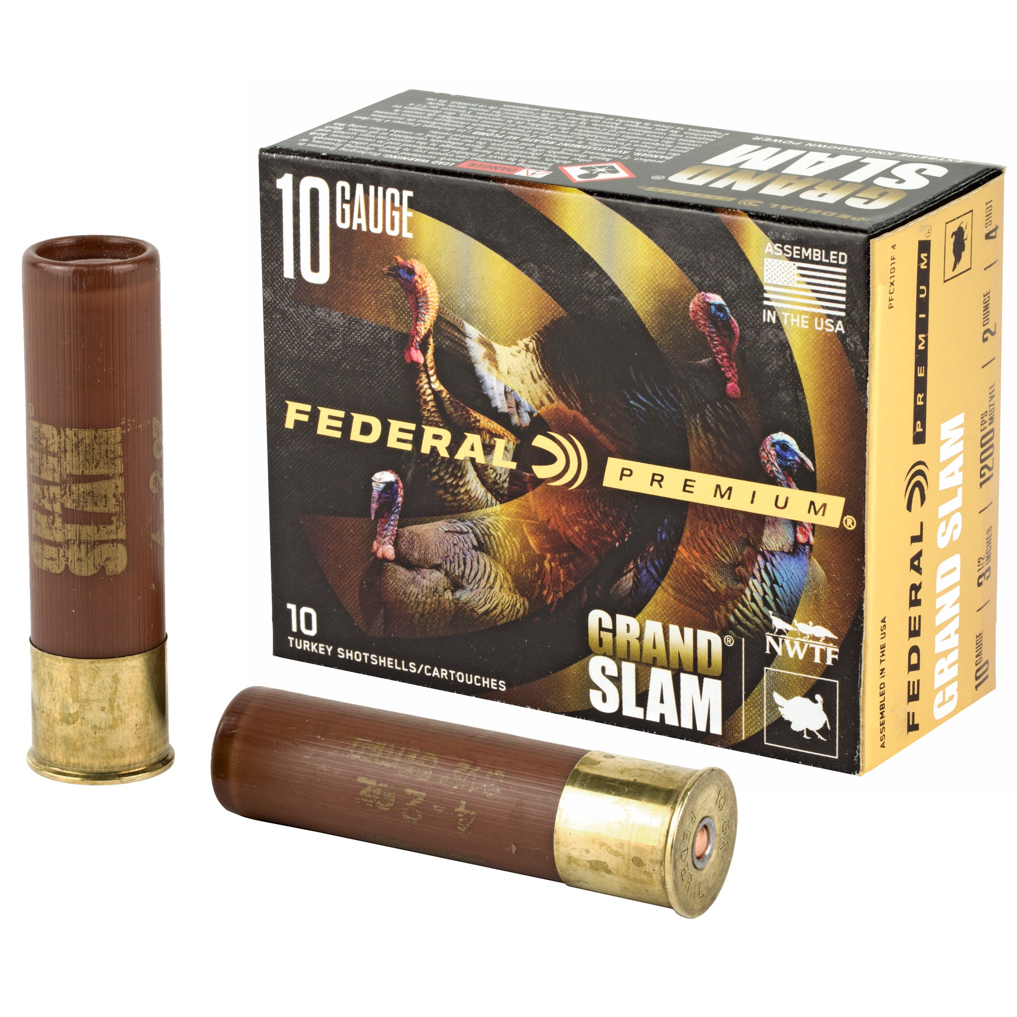 Federal Premium Grand Slam 10 Gauge 3.5-Inch Shotshells with #4 Lead Pellets – 2 oz, 50 Rounds Case