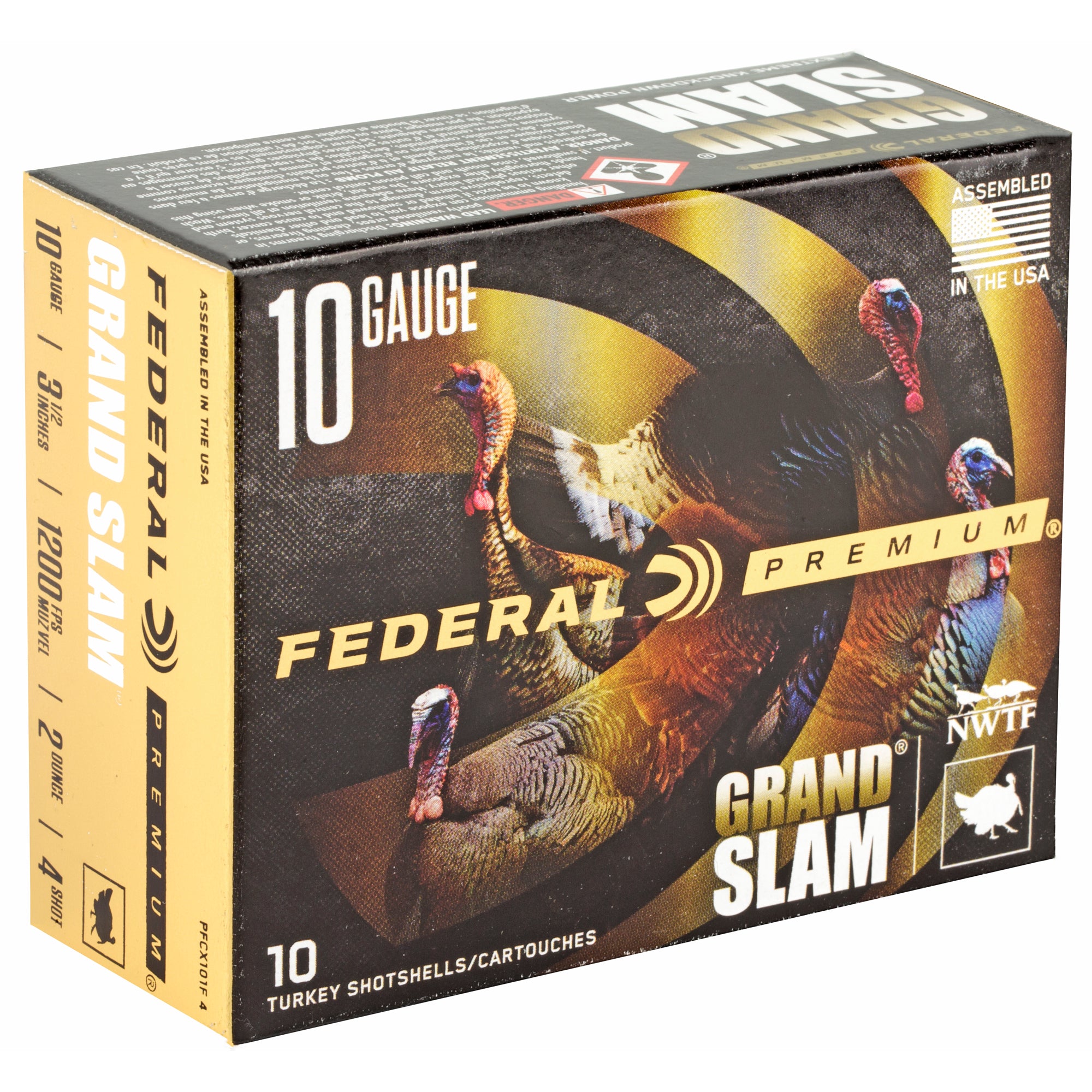 Federal Premium Grand Slam 10 Gauge 3.5-Inch Shotshells with #4 Lead Pellets – 2 oz, 50 Rounds Case