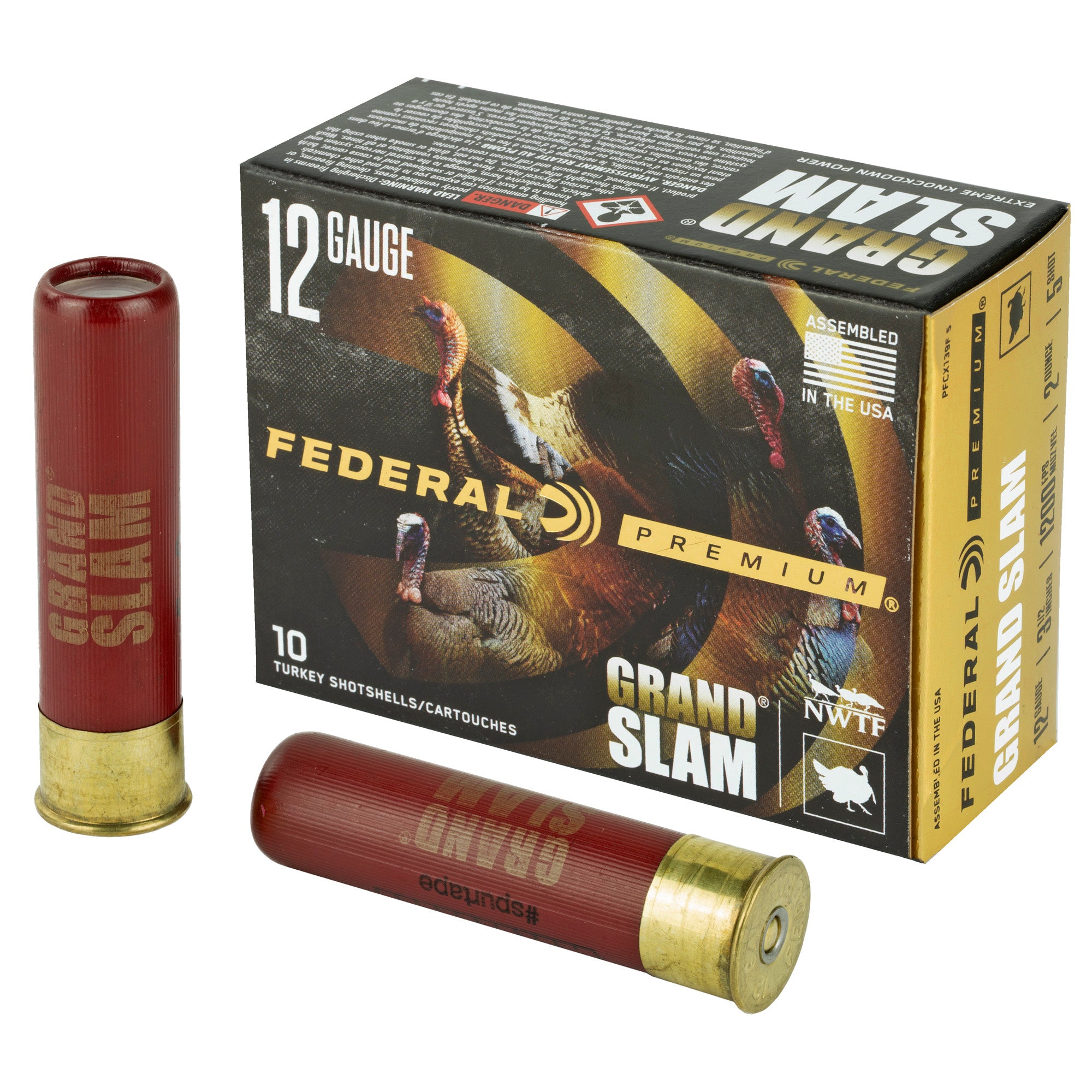 Federal Premium Grand Slam 12 Gauge 3.5-Inch Shotshells with #5 Shot, 2 oz, 10 Rounds
