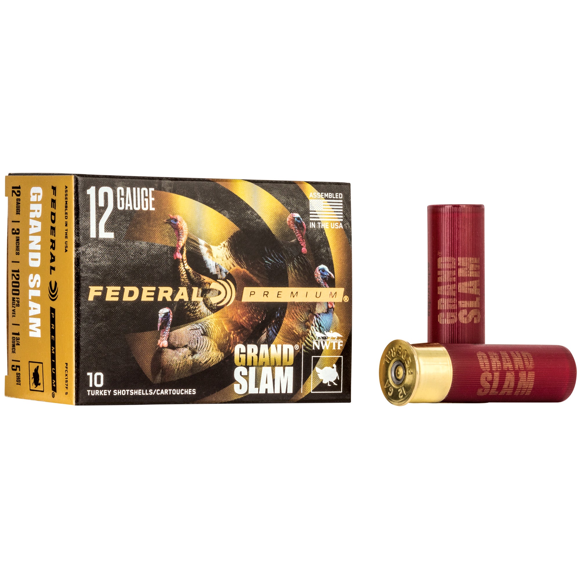 Federal Premium Grand Slam 12 Gauge Shotshell – 1.75 oz #5 Lead for Turkey Hunting