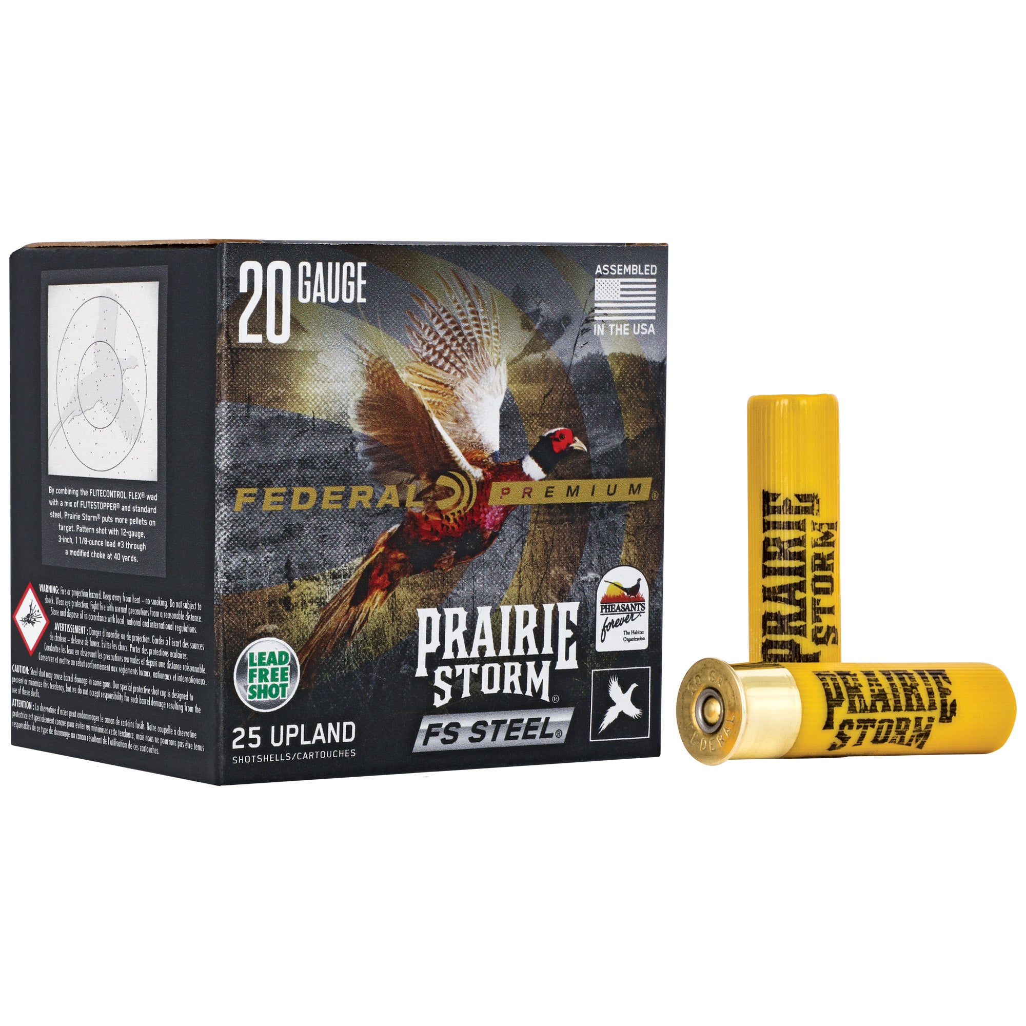 Federal Premium Prairie Storm FS Steel 20 Gauge #4 Shot - 7/8 oz (25 Rounds per Box)