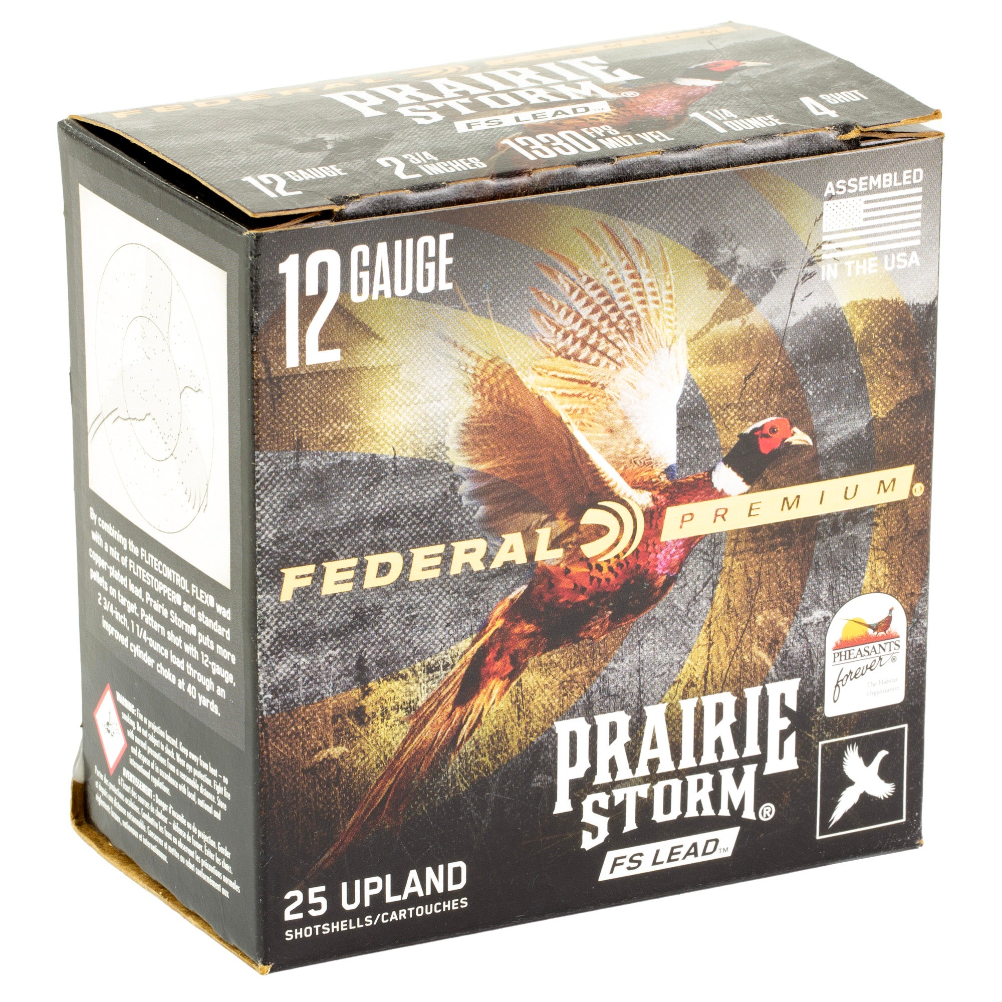 Federal Prairie Storm 12 Gauge 2.75-inch #4 Shot, 1 1/4 oz - 25 Rounds