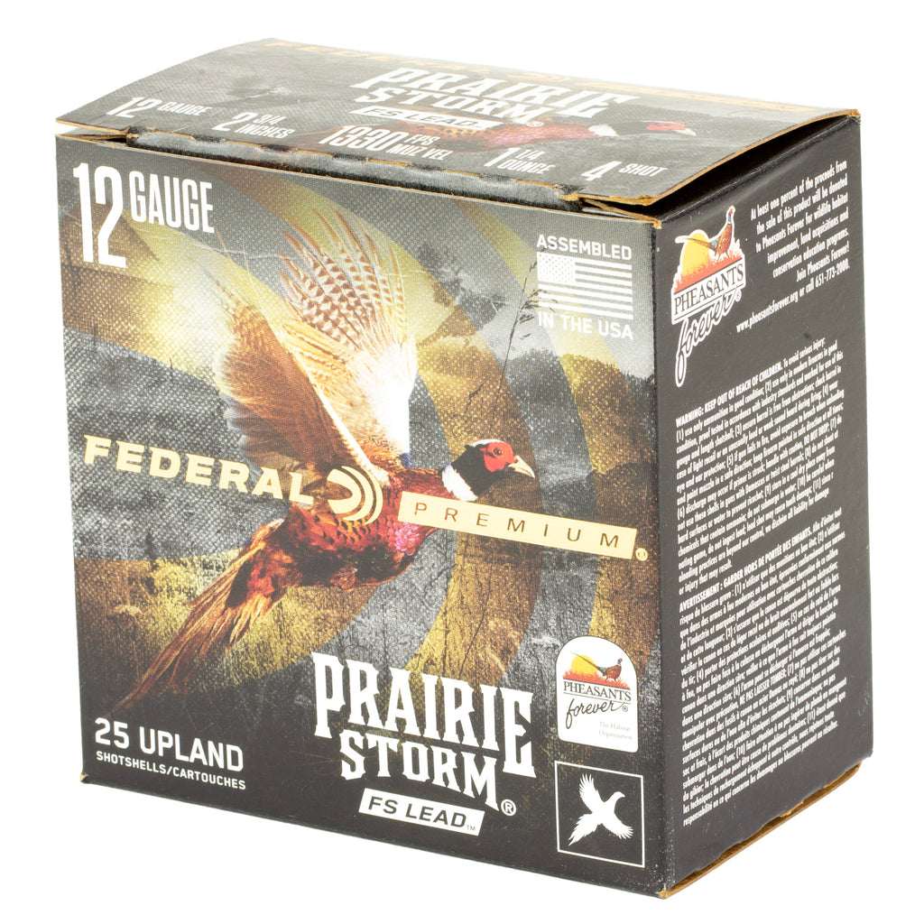 Federal Prairie Storm 12 Gauge 2.75-inch #4 Shot, 1 1/4 oz - 25 Rounds