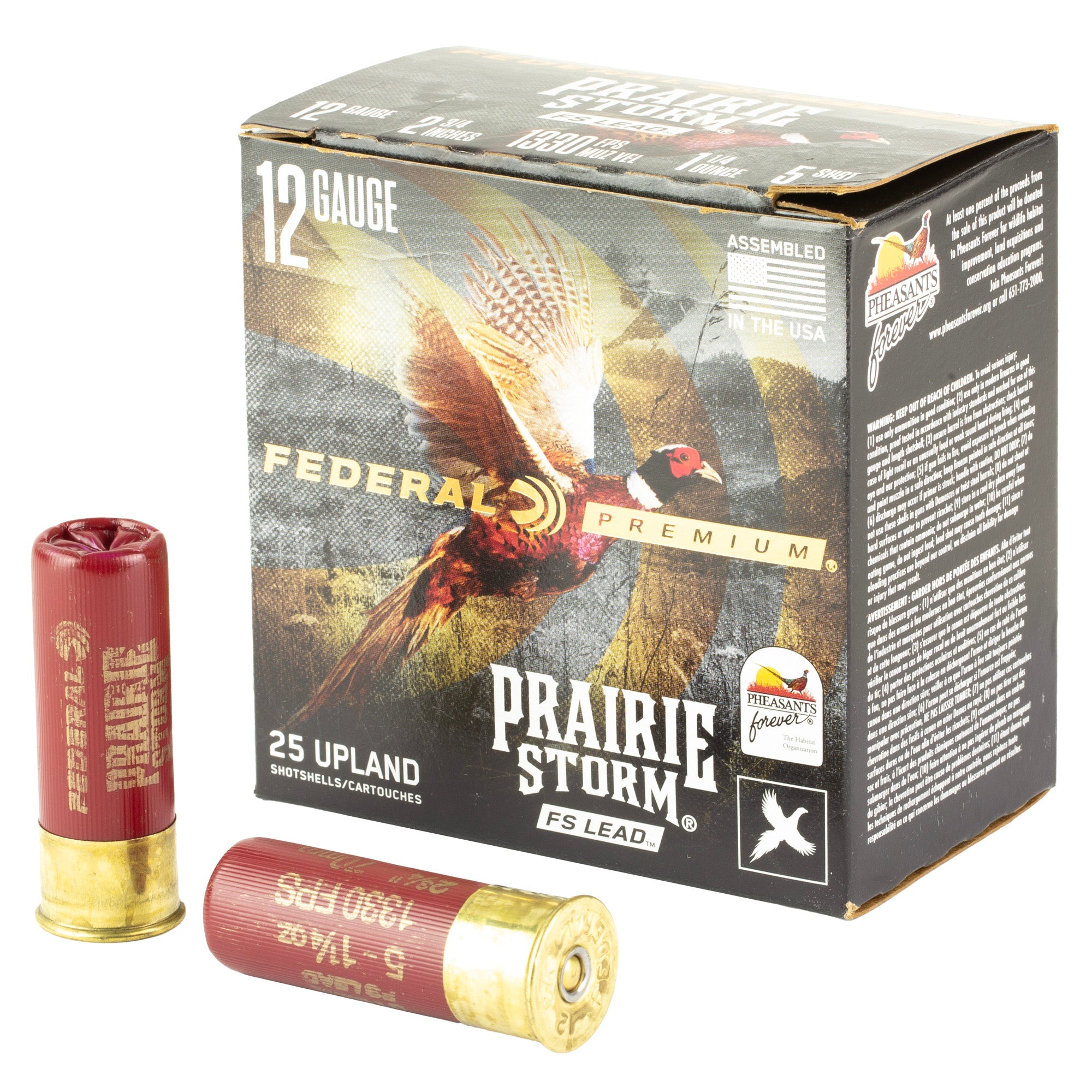 Federal Prairie Storm 12 Gauge 2.75-Inch #5 Partition Shotshells - 25 Rounds per Box