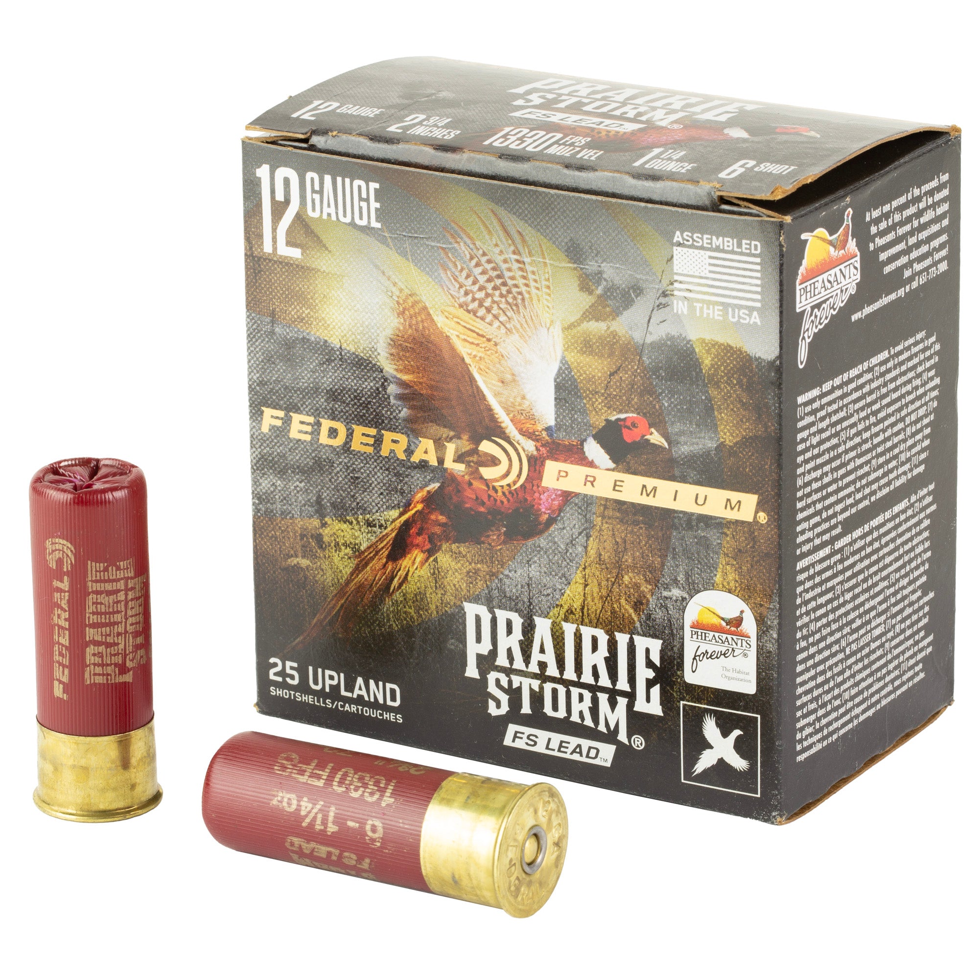 Federal Prairie Storm 12 Gauge 2.75-Inch #6 Shot, 1-1/4 oz, 25 Rounds