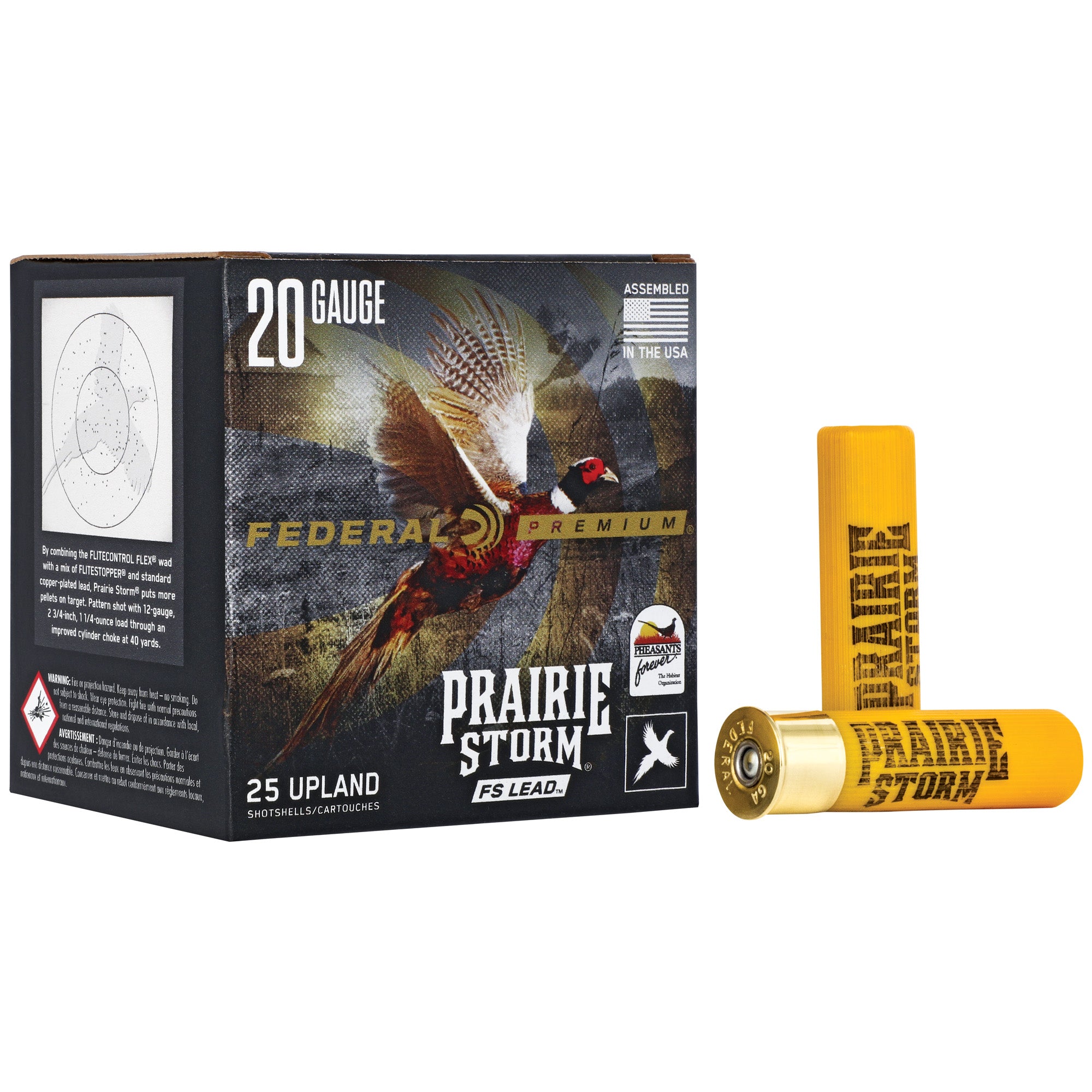 Federal Premium Prairie Storm FS 20 Gauge 3-Inch #6 Lead Shotshells, 1 1/4 oz, 25 Rounds per Box