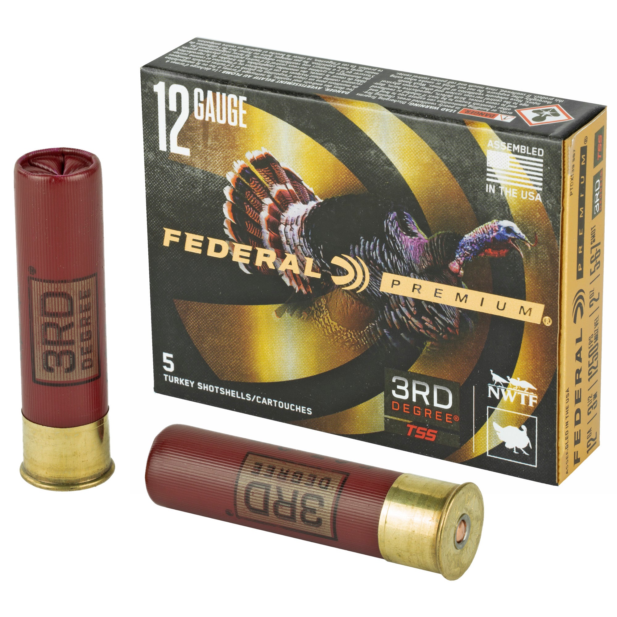 Federal Premium 3rd Degree 12 Gauge Shotshell – 2 oz, 3.5" Shell with FLITECONTROL FLEX Wad for Turkey Hunting
