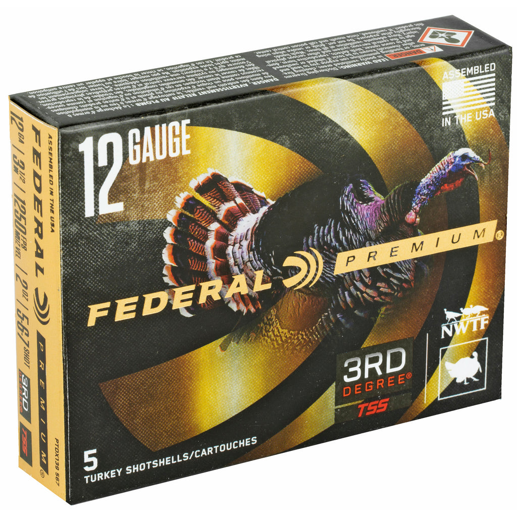 Federal Premium 3rd Degree 12 Gauge Shotshell – 2 oz, 3.5" Shell with FLITECONTROL FLEX Wad for Turkey Hunting