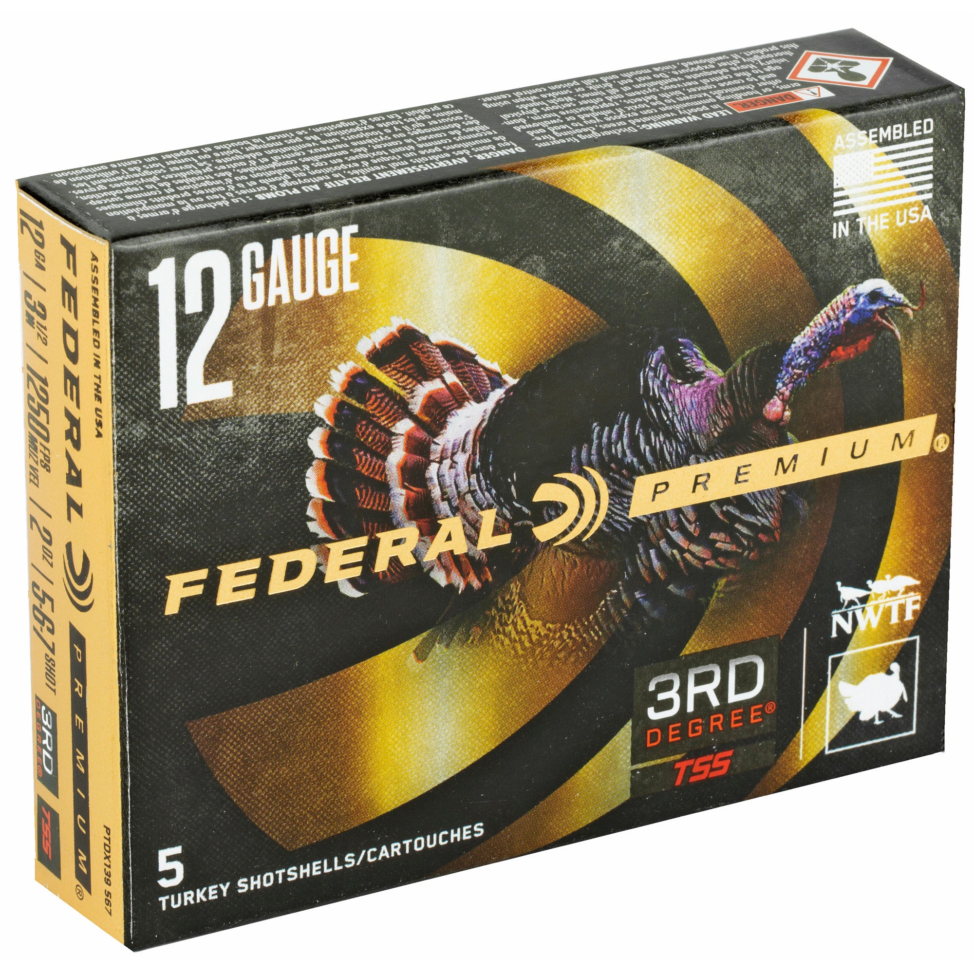 Federal Premium 3rd Degree 12 Gauge Shotshell – 2 oz, 3.5" Shell with FLITECONTROL FLEX Wad for Turkey Hunting
