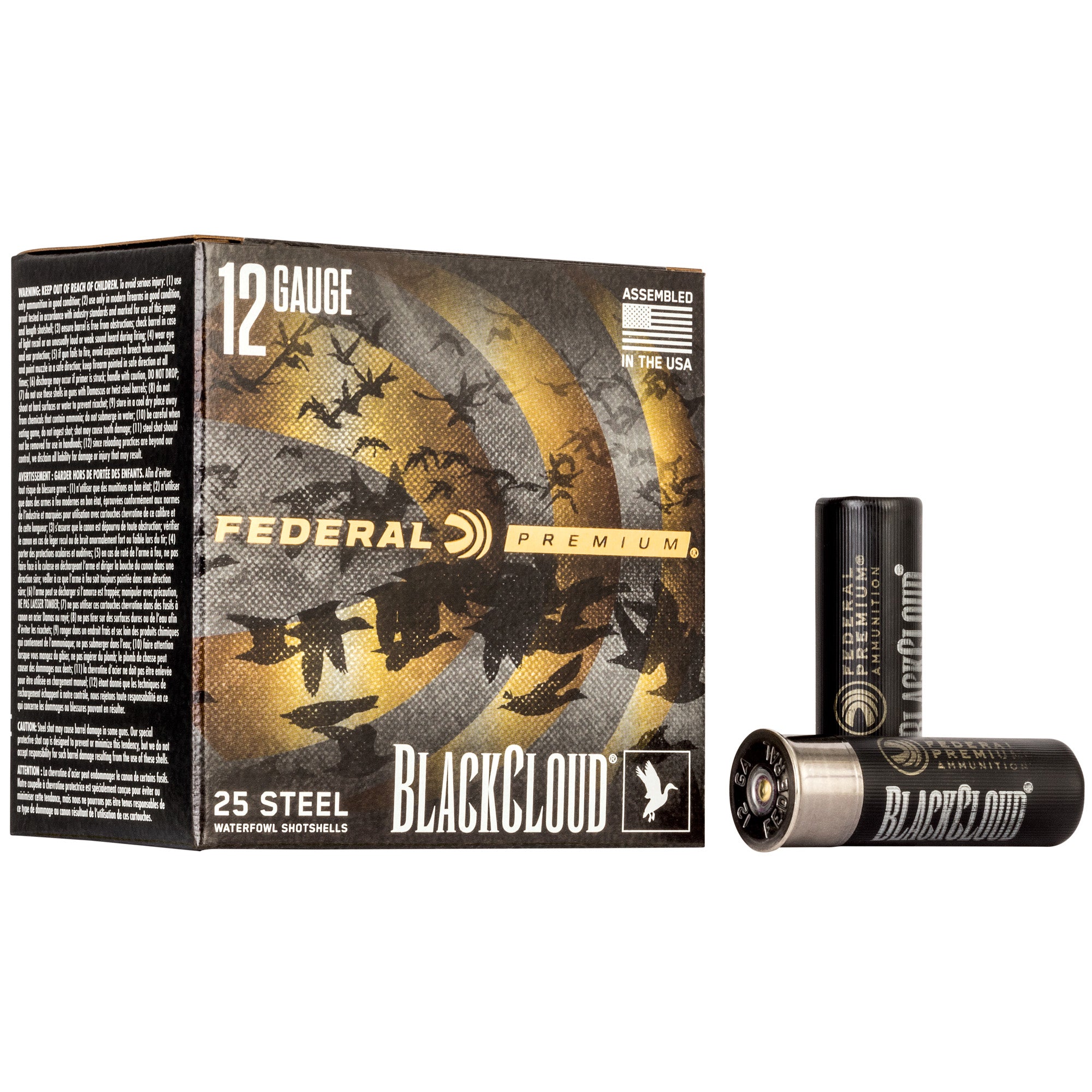 Federal Premium Black Cloud FS Steel 12 Gauge BB Shot - 1 1/4 oz, 25 Rounds per Box