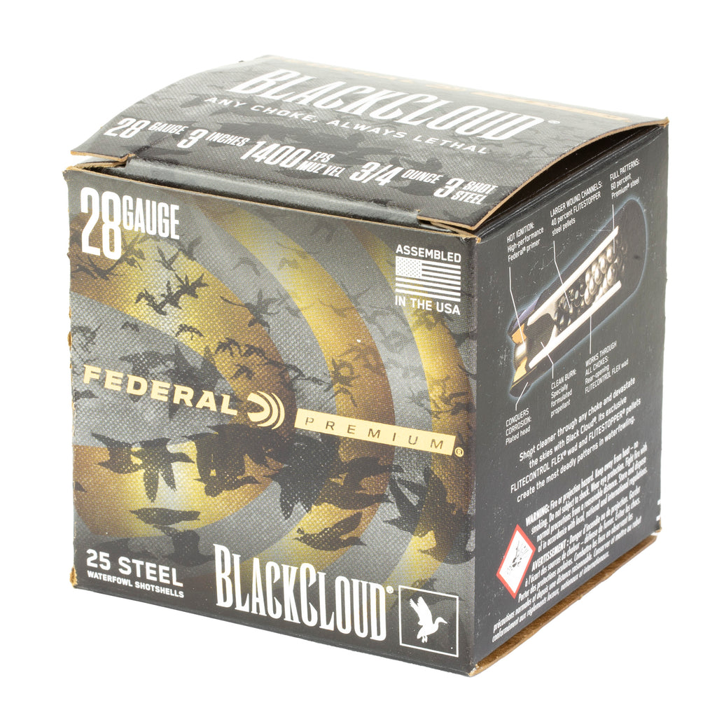 Federal Premium Black Cloud FS Steel 28 Gauge #3 Steel Shotshells - 3/4 oz, 25 Rounds per Box