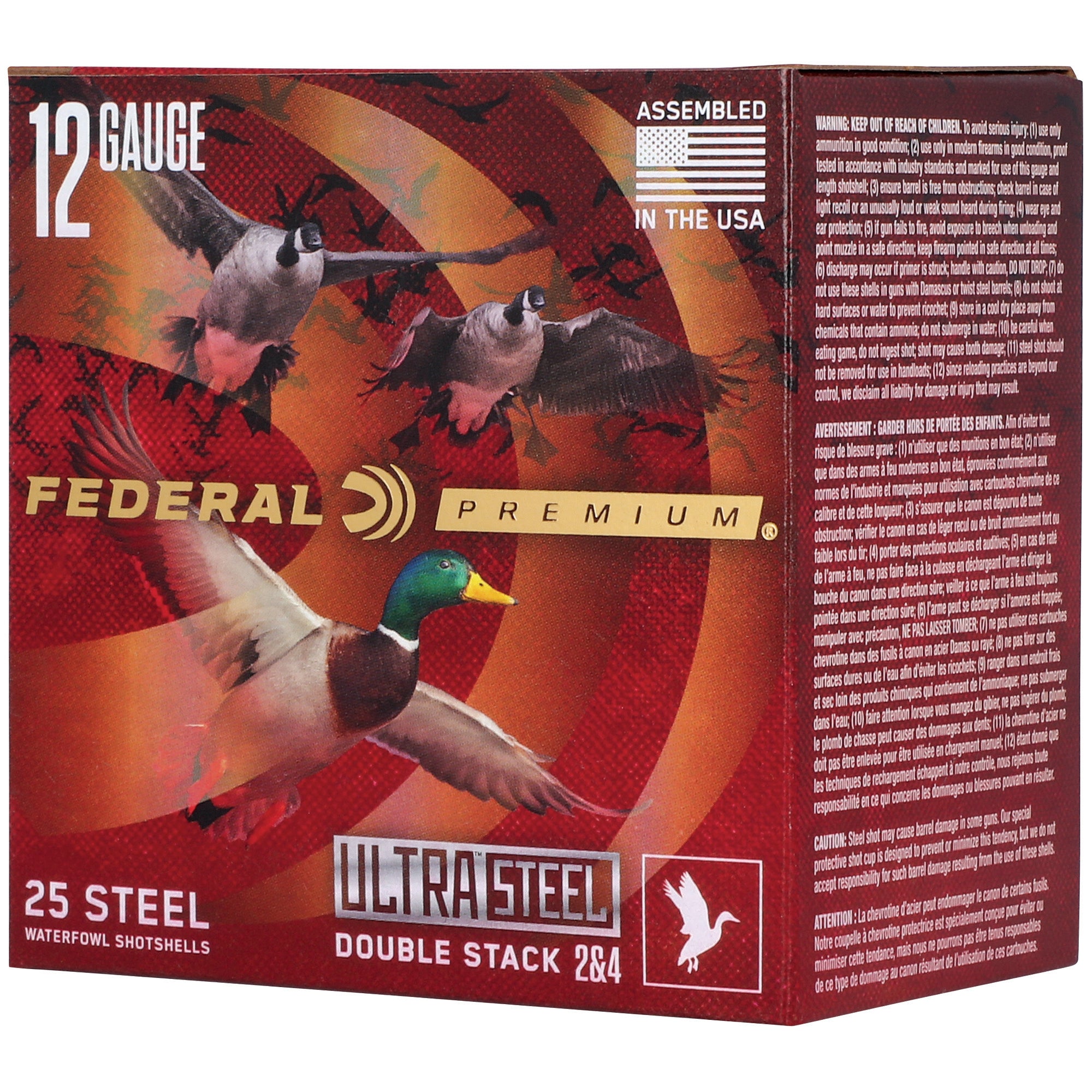 Federal Premium Ultra Steel 12 Gauge 1¼ oz Steel Shot Shells - #2 and #4