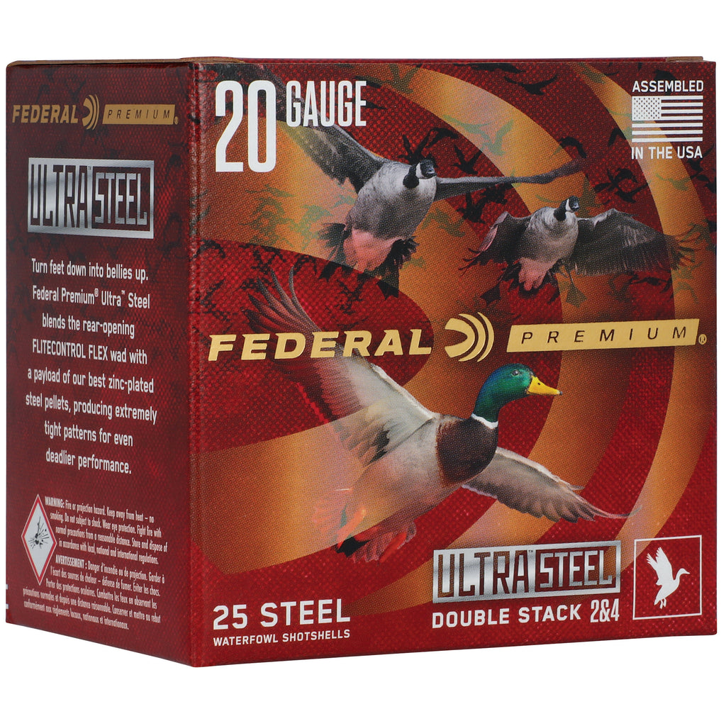 Federal Premium Ultra Steel 20 Gauge 3-inch 1 oz #2 Steel Shot Shells (25/Box, 250/Case)