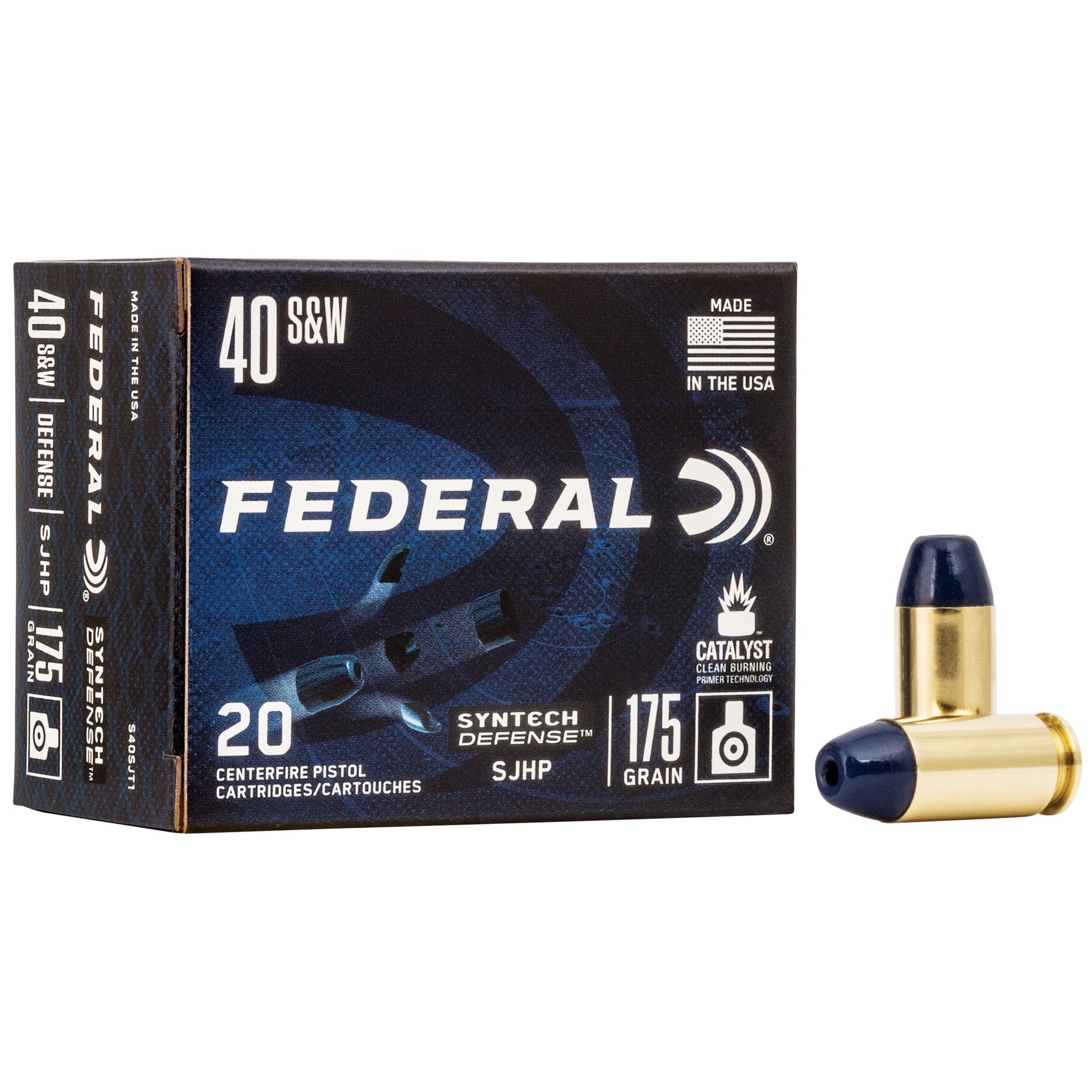 Federal Syntech Defense 40 S&W 175-Grain Semi-Jacketed Hollow Point Ammunition (20 Rounds per Box)