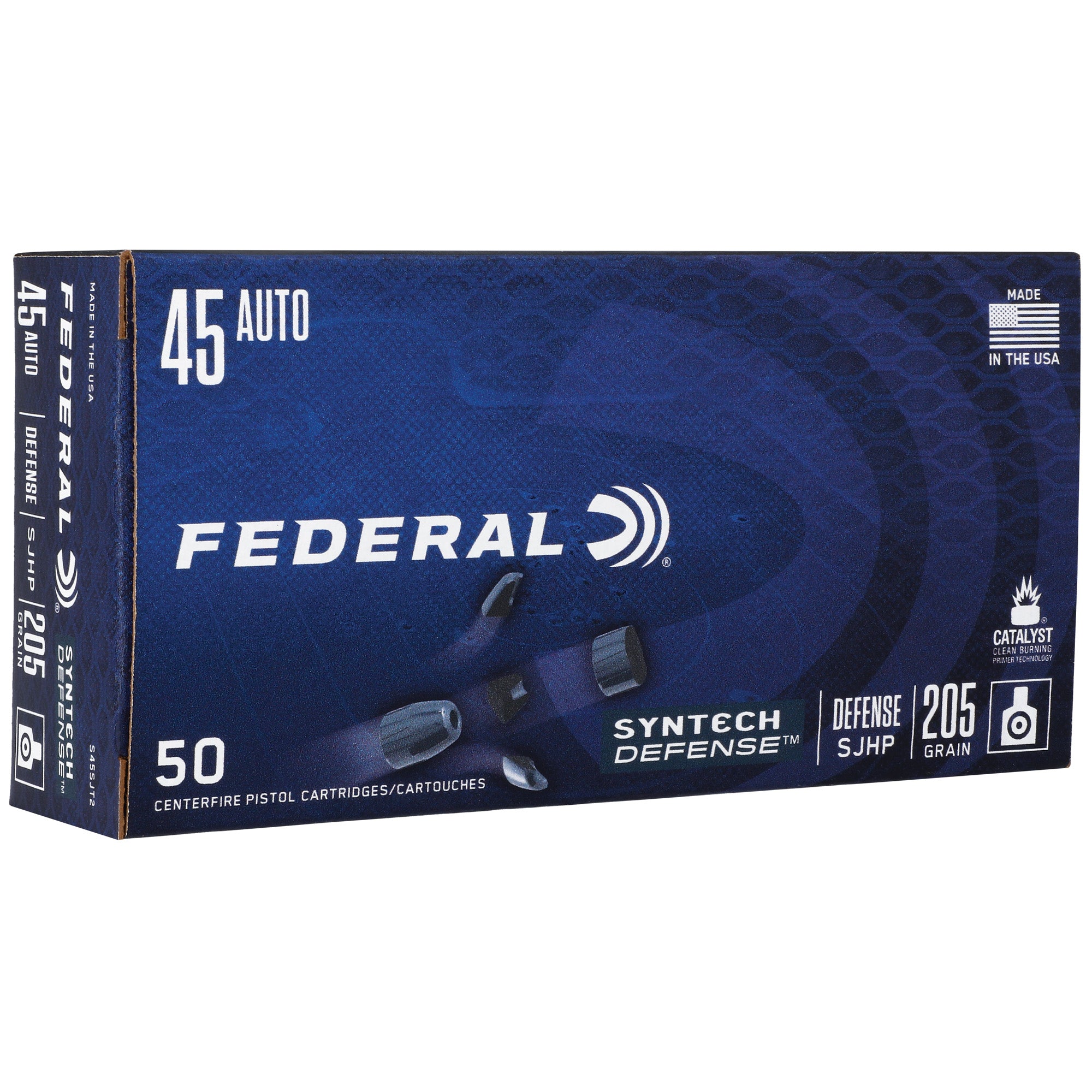 Federal Syntech Defense .45 ACP 205-Grain Semi-Jacketed Hollow Point Ammunition - 50 Rounds