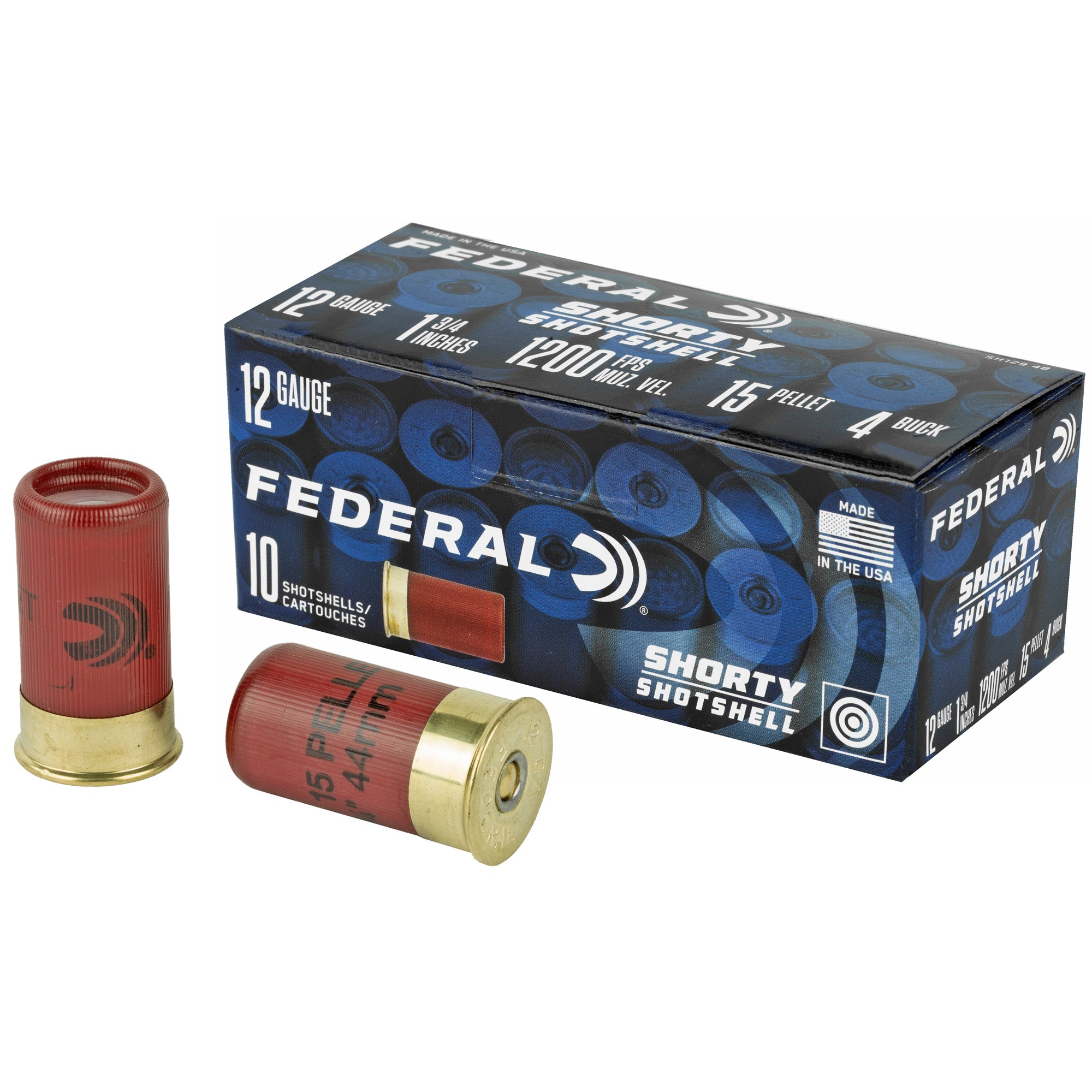 Federal Shorty Shotshell 12 Gauge 1.75 inch 4 Buck – 10 Rounds per Box