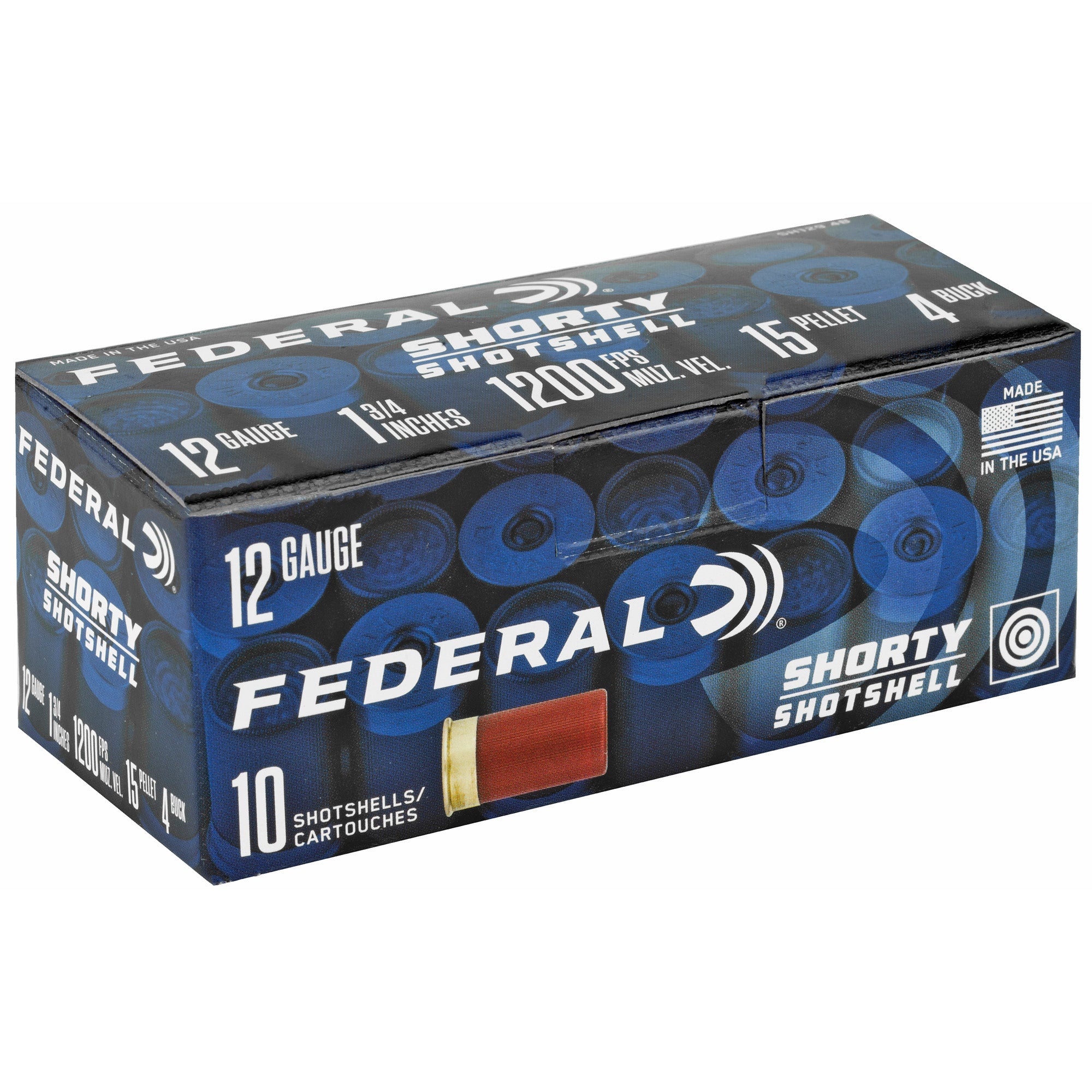 Federal Shorty Shotshell 12 Gauge 1.75 inch 4 Buck – 10 Rounds per Box