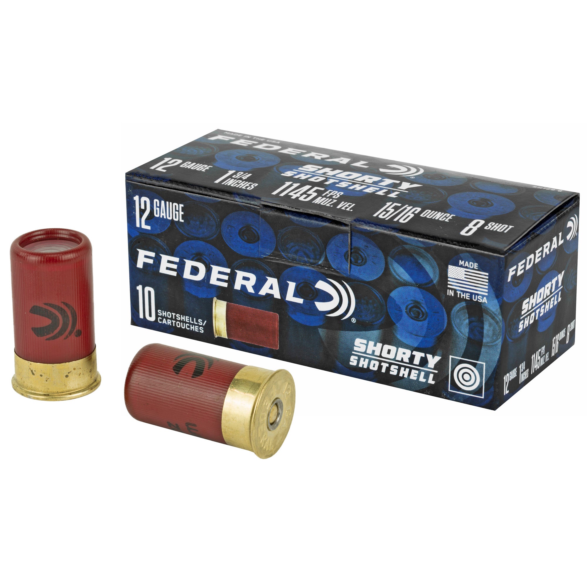 Federal Shorty Shotshell 12 Gauge 1.75-inch, #8 Shot, 10 Rounds per Box