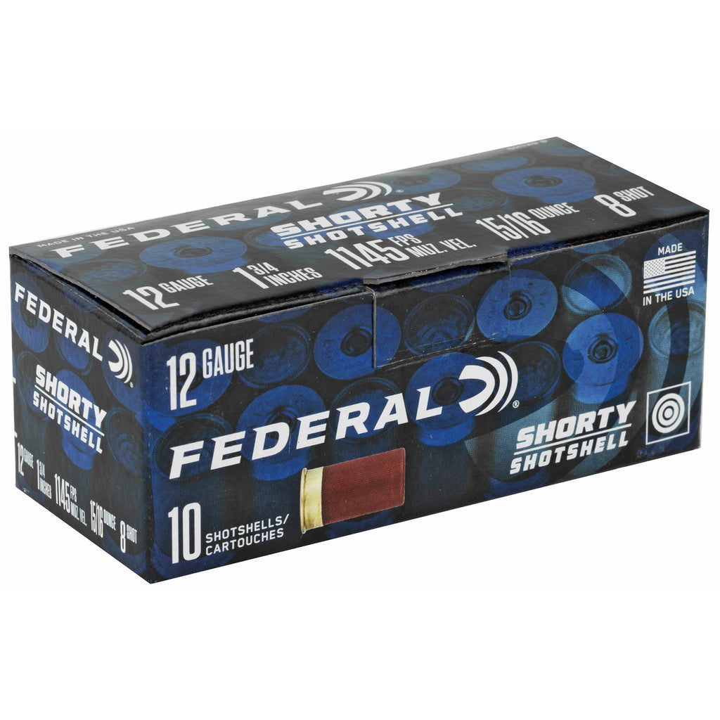 Federal Shorty Shotshell 12 Gauge 1.75-inch, #8 Shot, 10 Rounds per Box