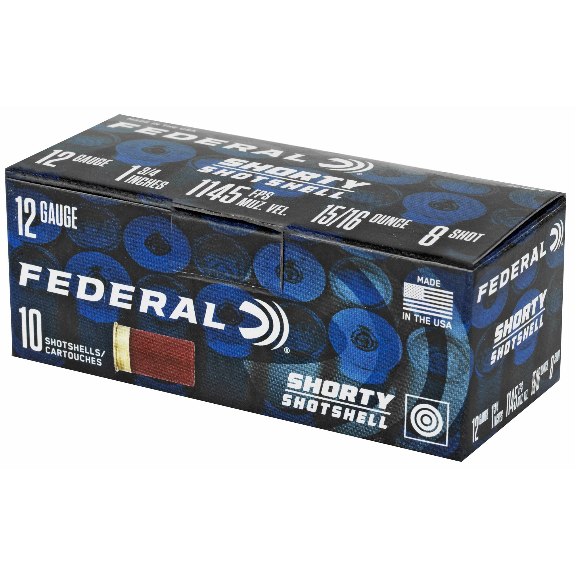 Federal Shorty Shotshell 12 Gauge 1.75-inch, #8 Shot, 10 Rounds per Box
