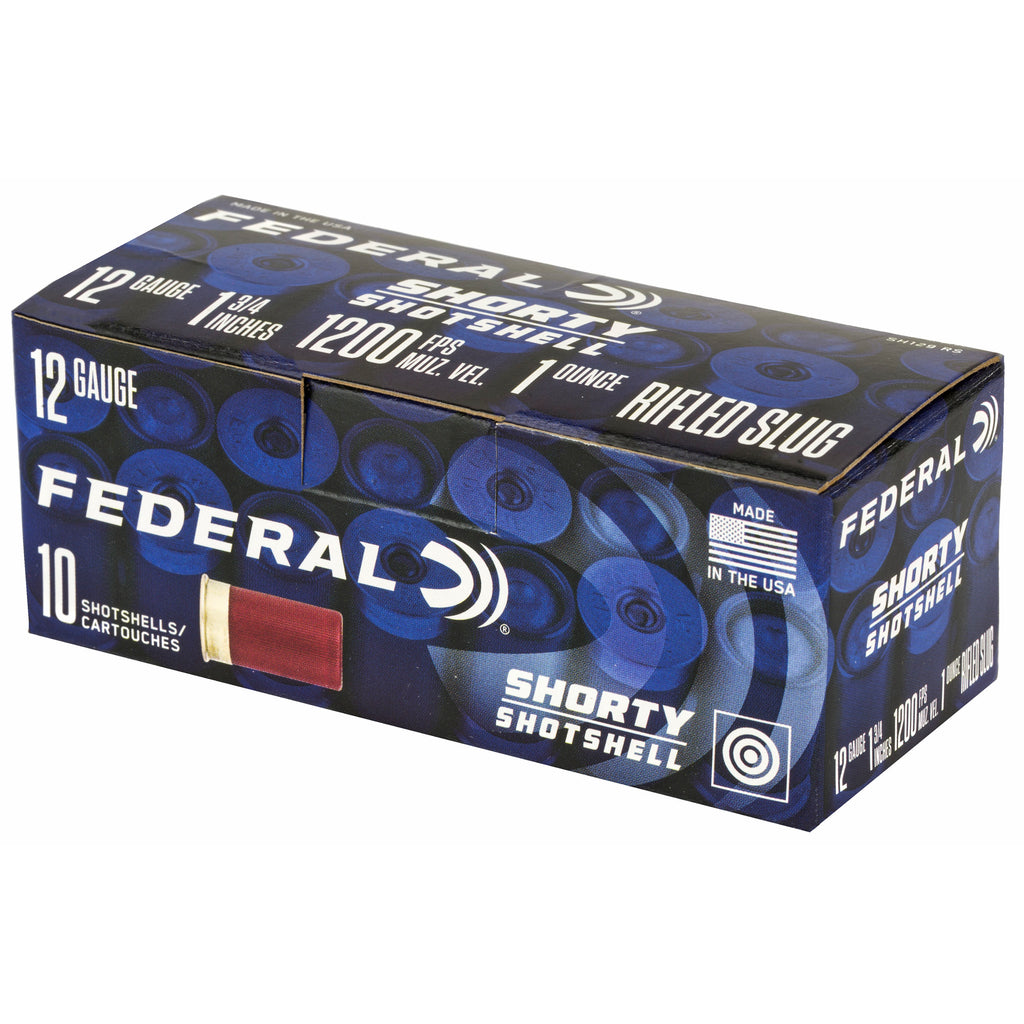 Federal Shorty Shotshell 12 Gauge Rifled Slug - 1.75 inch, 10 rounds per box