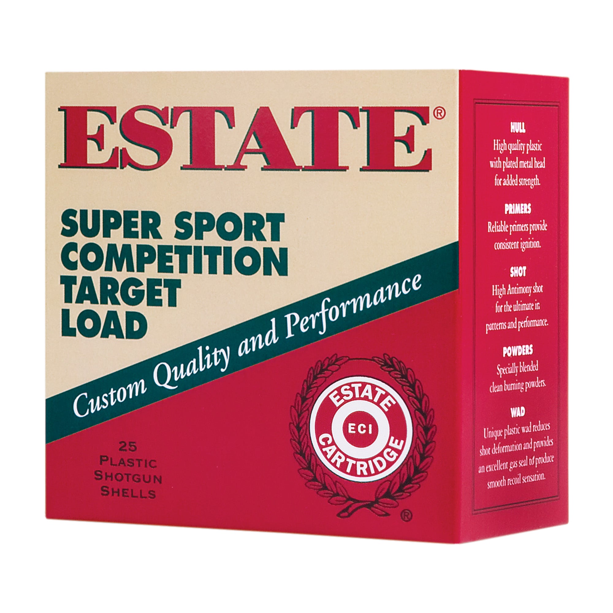 Federal Estate 12 Gauge Shotgun Shells – 3 Dram, 1 1/8 oz #7.5 Shotshells, 25/Box