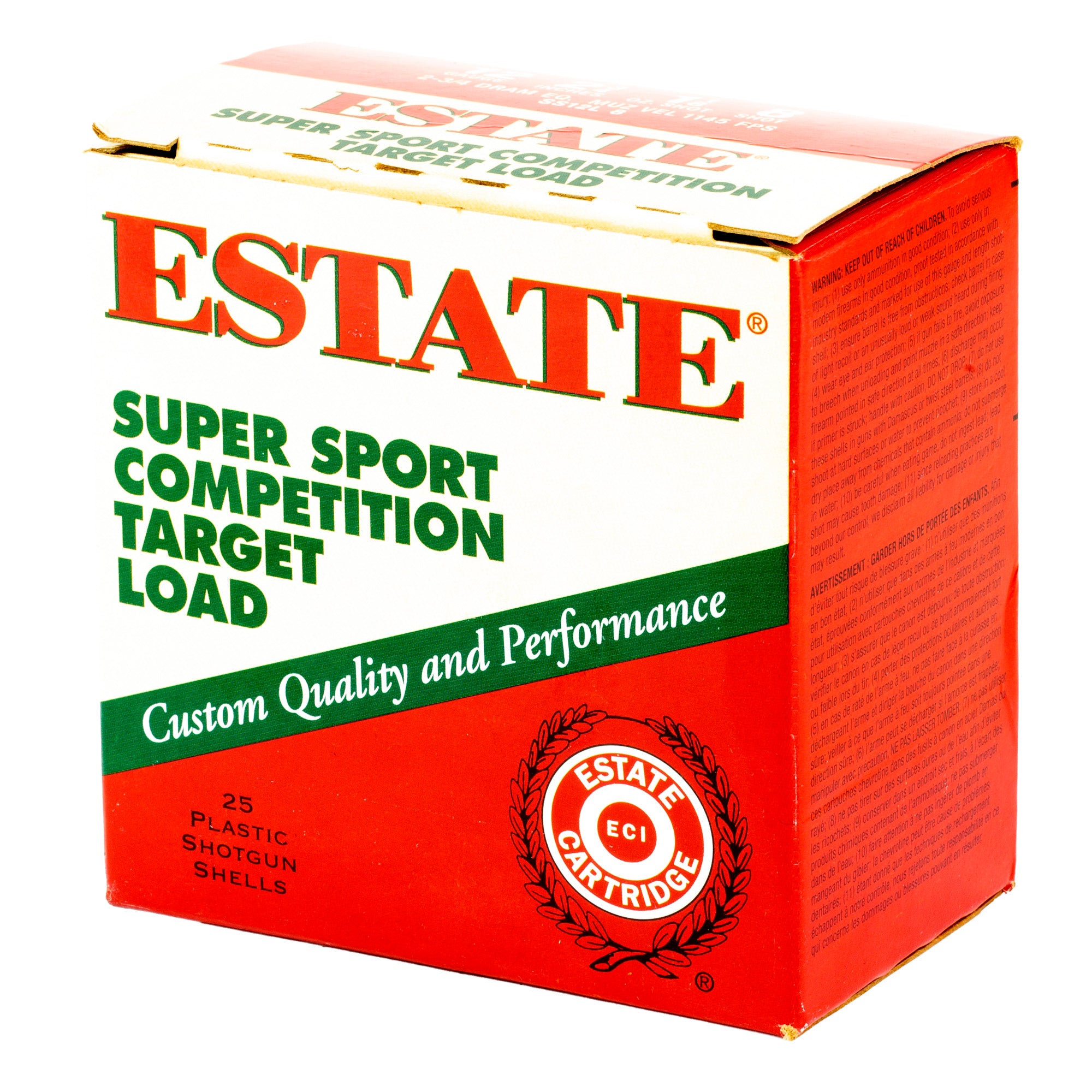 Federal Estate 12 Gauge Shotgun Shells, 2 3/4 Dram, 1 1/8 oz #8 Shotshells - 25 Count Box