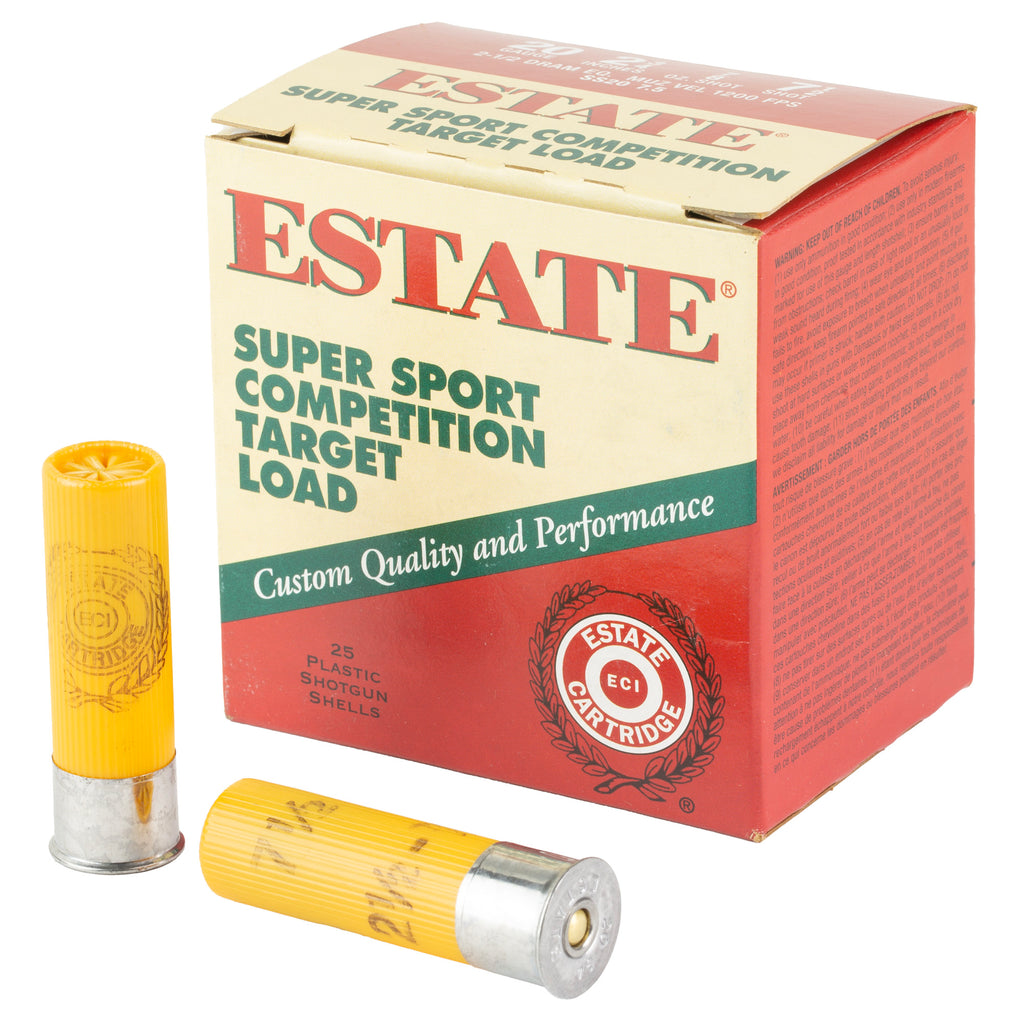 Federal Estate 20 Gauge Shotgun Shells – 2 3/4 Inch, 7/8 Oz #7.5 Shots, 25 Rounds per Box