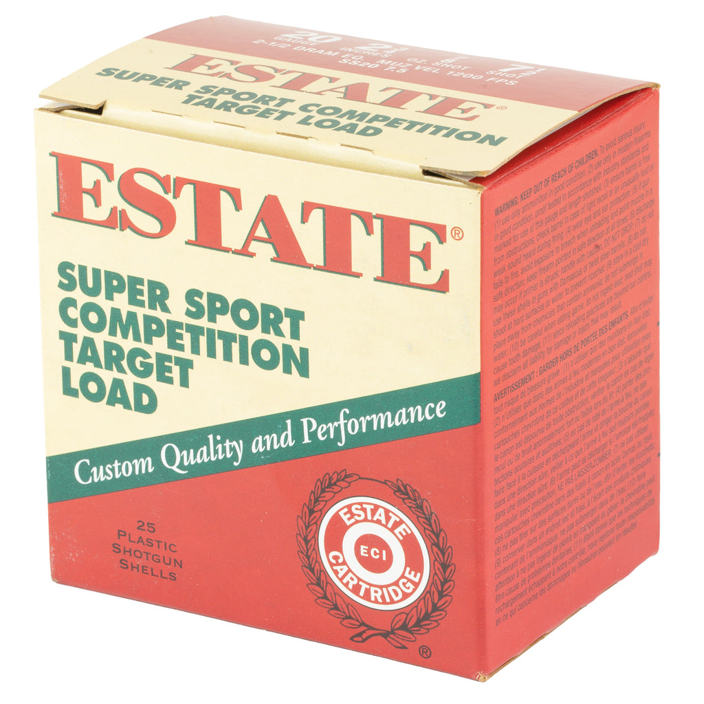 Federal Estate 20 Gauge Shotgun Shells – 2 3/4 Inch, 7/8 Oz #7.5 Shots, 25 Rounds per Box