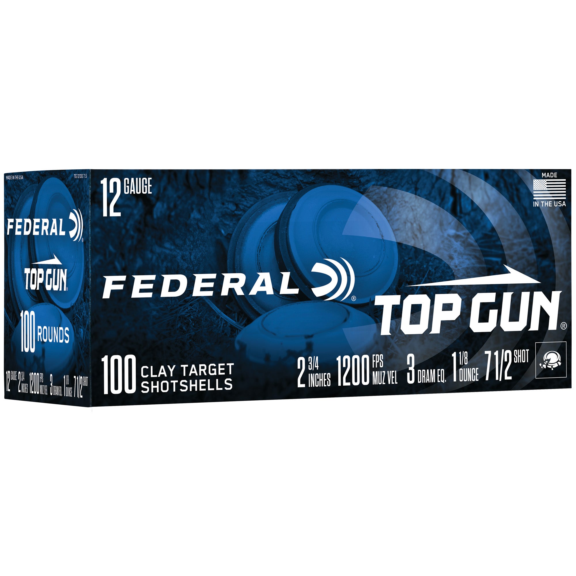 Federal Top Gun 12 Gauge 2.75 Inch Shotshells - 1 1/8 oz #7.5 Partition