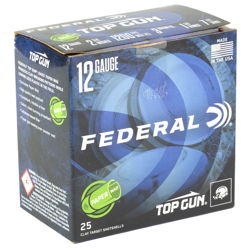 Federal Top Gun 12 Gauge 2.75 inch #7.5 Shot - 1 1/8 oz Partition Loads