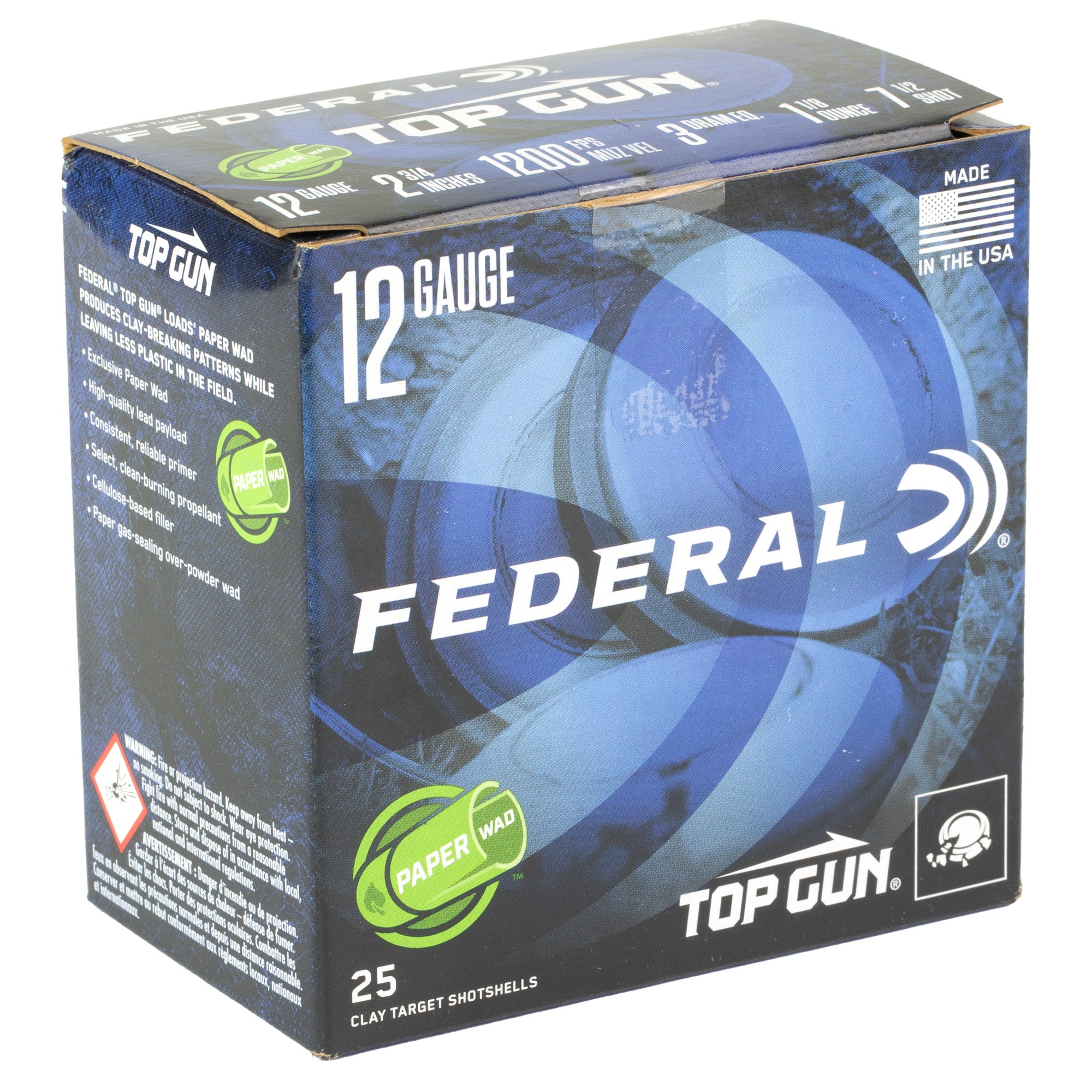 Federal Top Gun 12 Gauge 2.75 inch #7.5 Shot - 1 1/8 oz Partition Loads