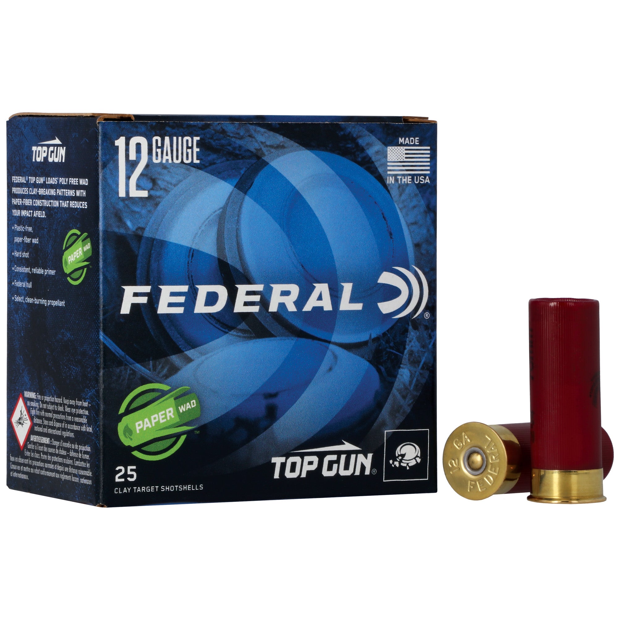 Federal Top Gun 12 Gauge 2.75-inch #8 Shot – 1 1/8 oz, Partition Load for Hunting and Clay Shooting