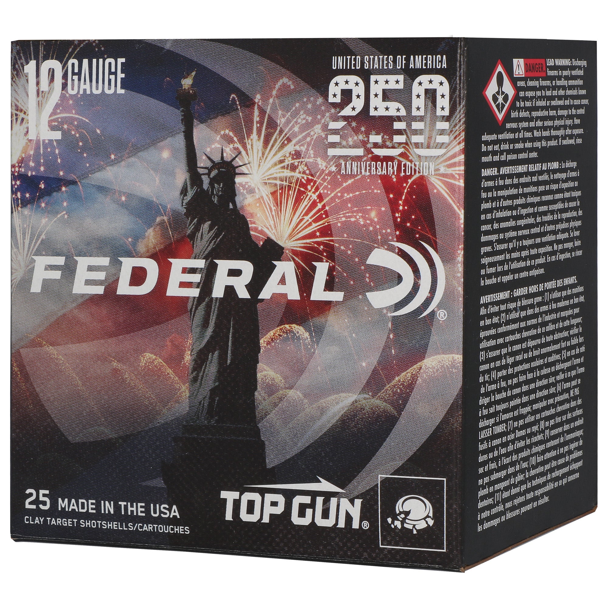 Federal Top Gun 12 Gauge #8 Shot, 1 1/8 oz, Partition Load – 25 Rounds per Box