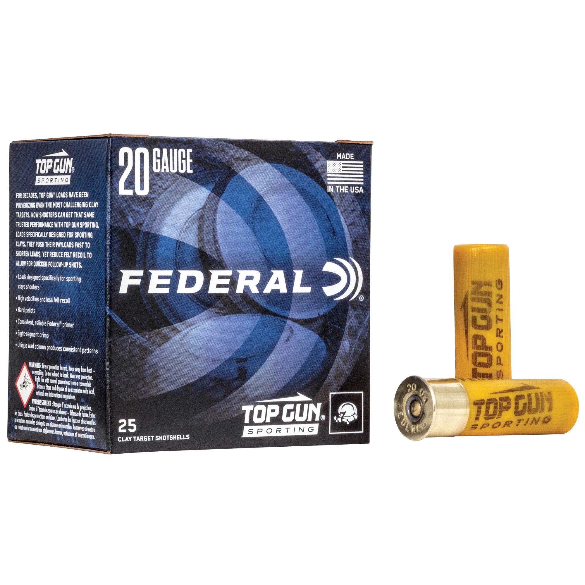 Federal Top Gun Sporting 20 Gauge Shotshells - 7/8 oz #7.5, 25/Box