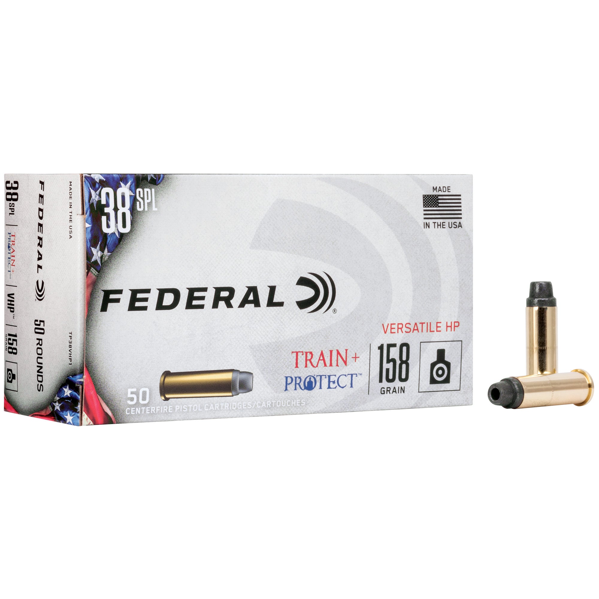 Federal Train & Protect 38 Special 158-Grain Versatile Hollow Point Ammunition (50 Rounds)