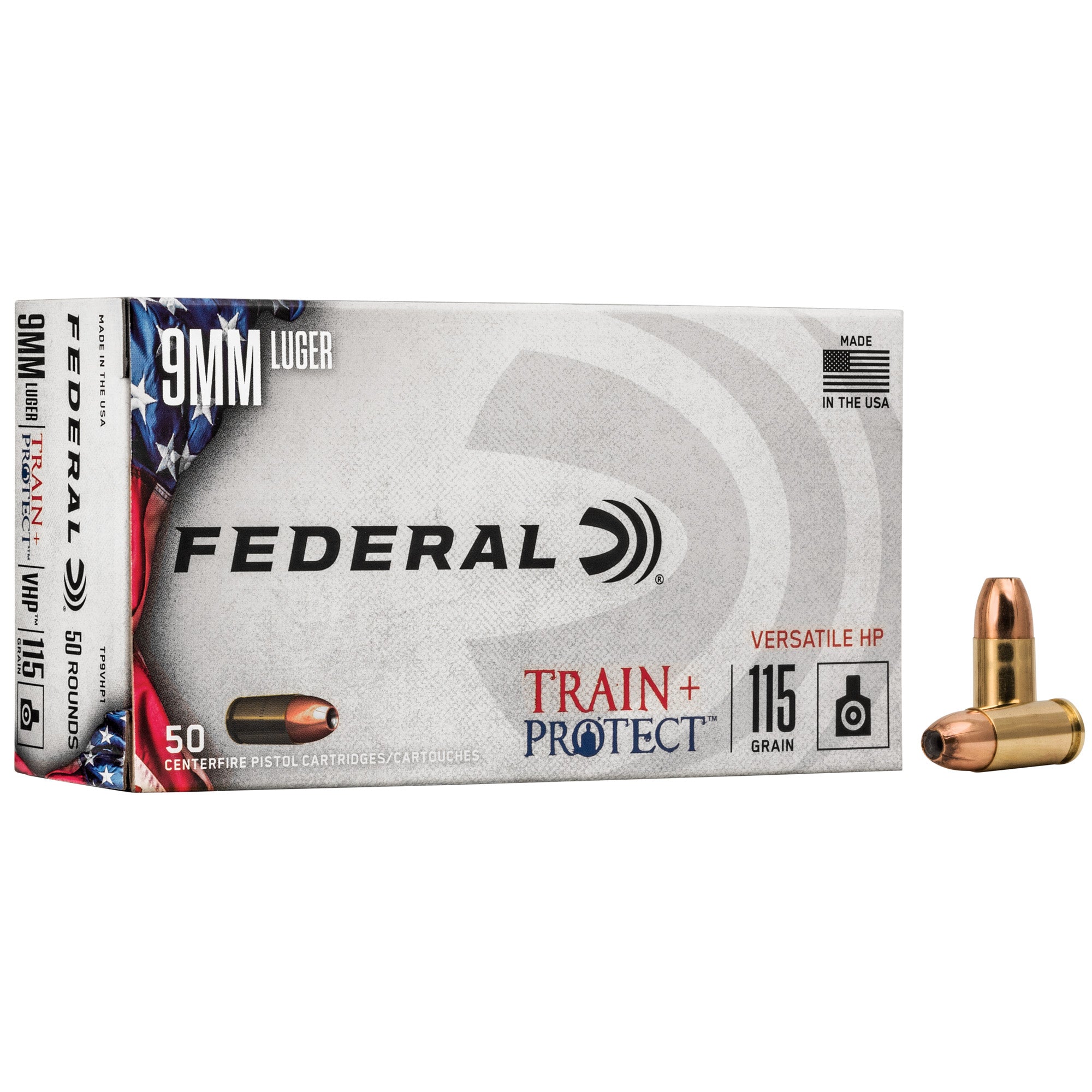 Federal Train & Protect 9mm 115-Grain Versatile Hollow Point Ammunition (50 Rounds per Box)